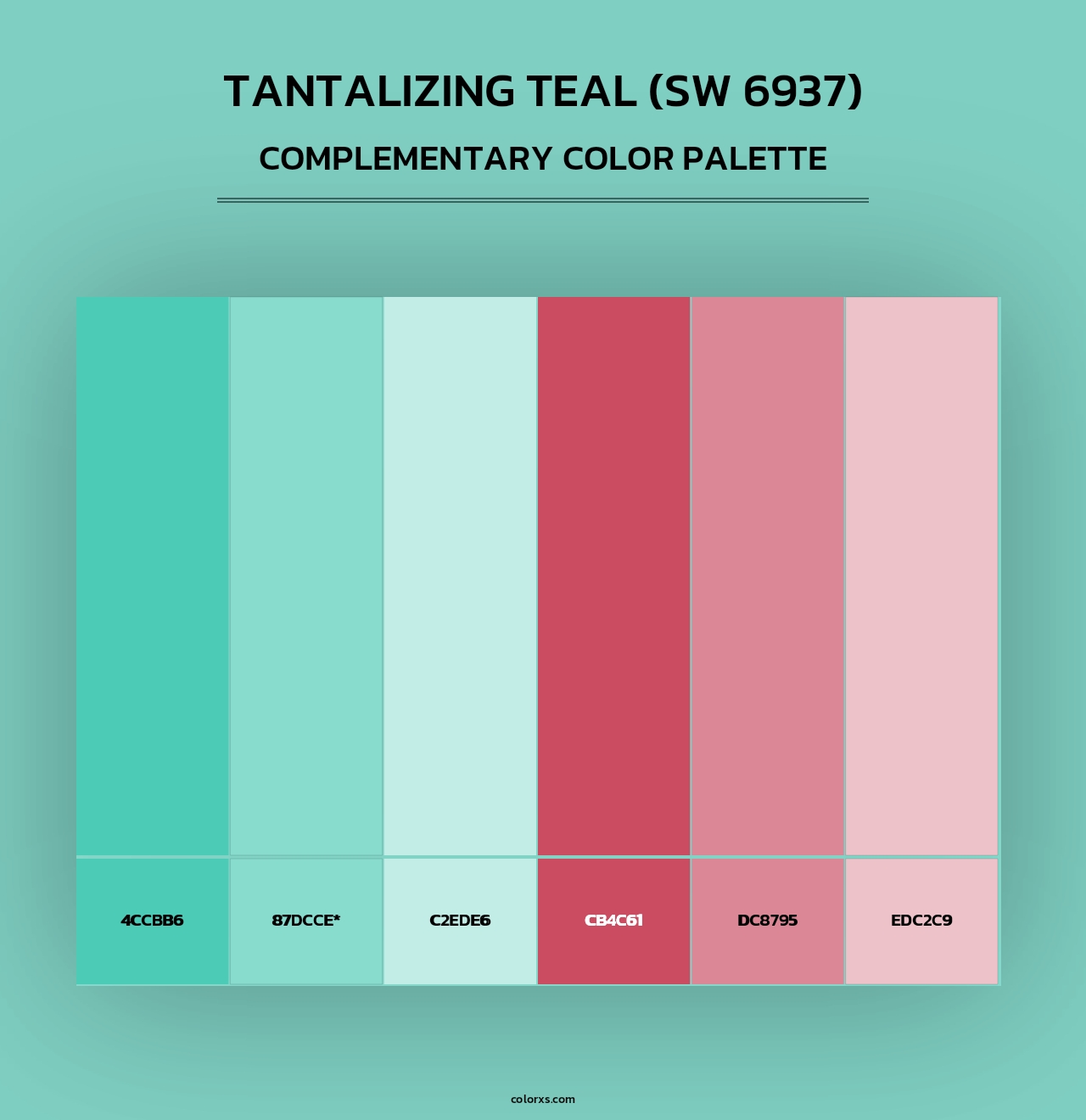 Tantalizing Teal (SW 6937) - Complementary Color Palette