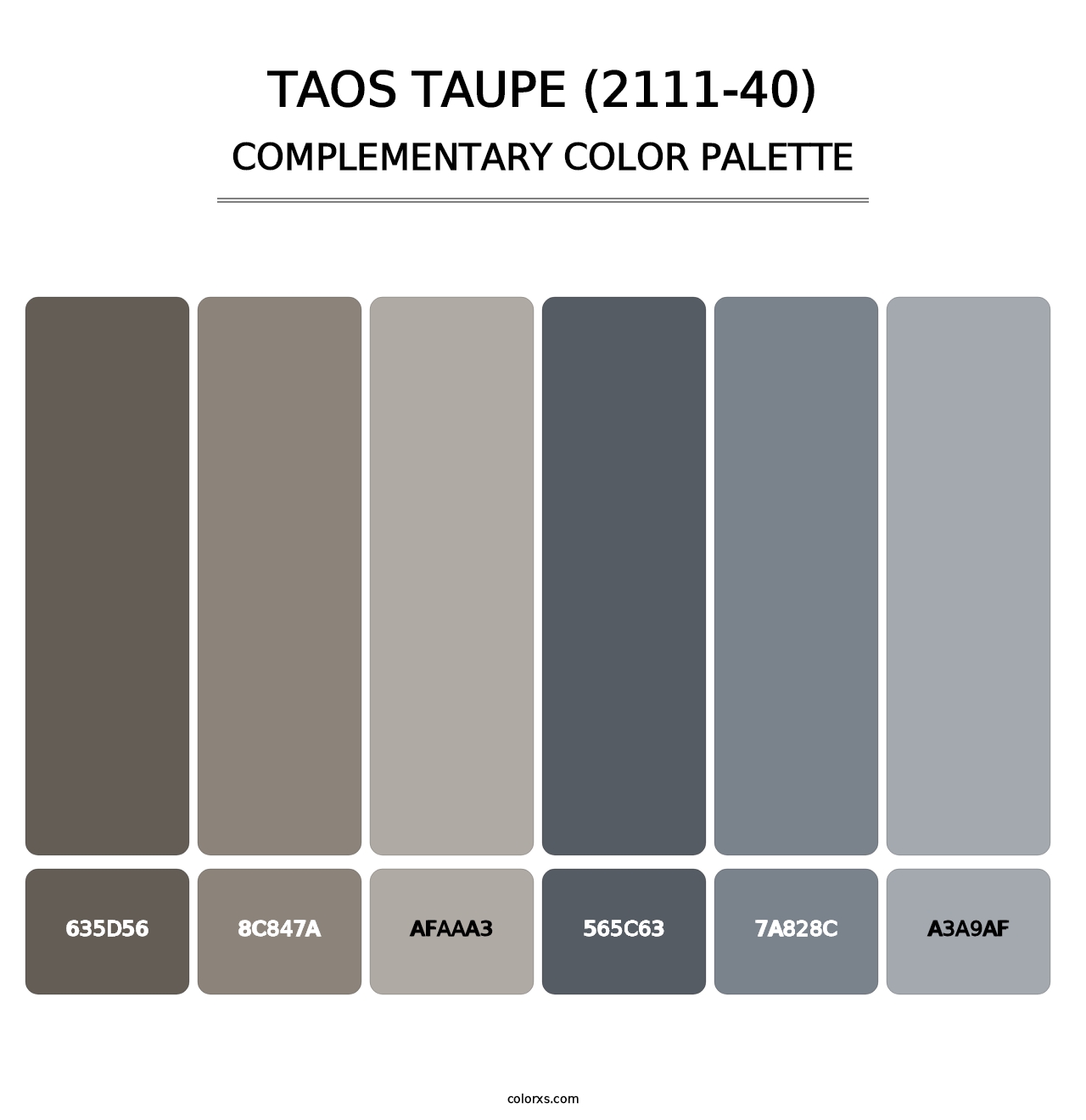 Taos Taupe (2111-40) - Complementary Color Palette
