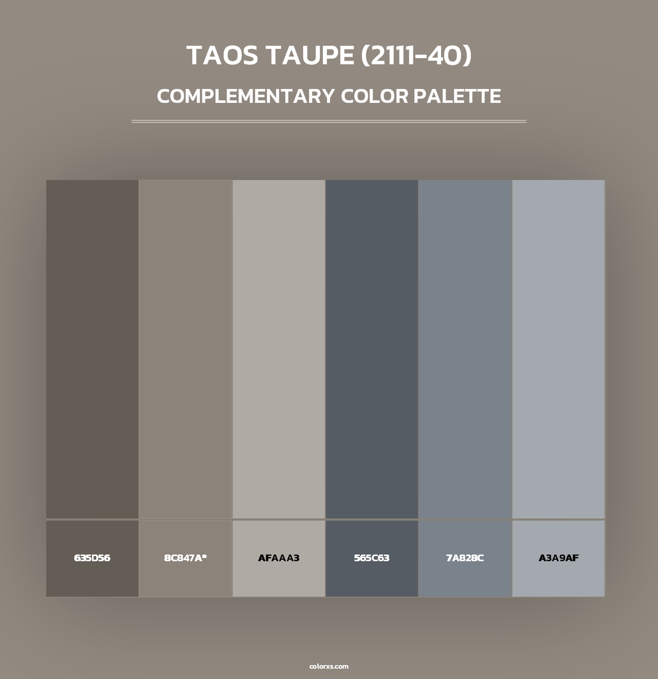 Taos Taupe (2111-40) - Complementary Color Palette