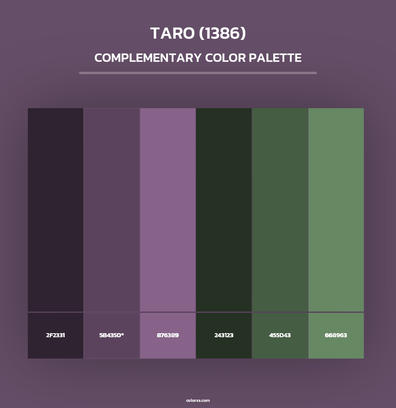 Taro (1386) - Complementary Color Palette