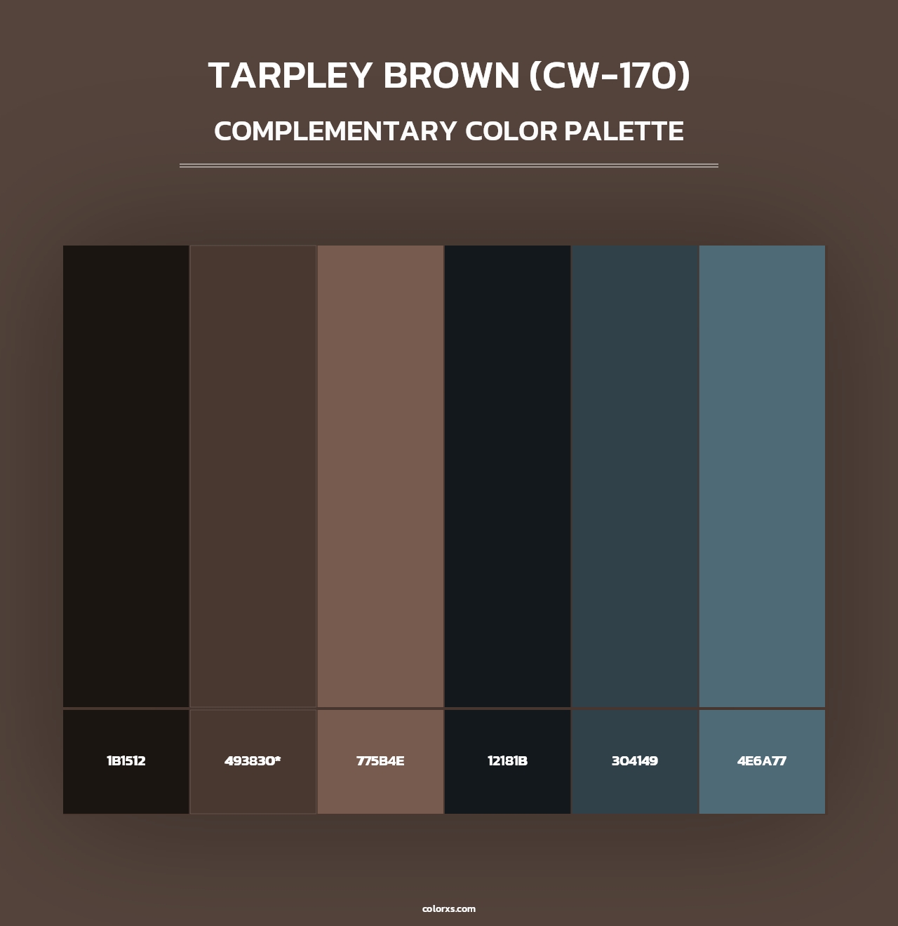 Tarpley Brown (CW-170) - Complementary Color Palette