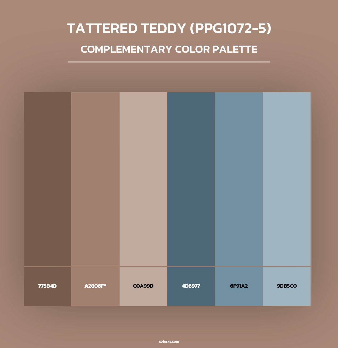 Tattered Teddy (PPG1072-5) - Complementary Color Palette