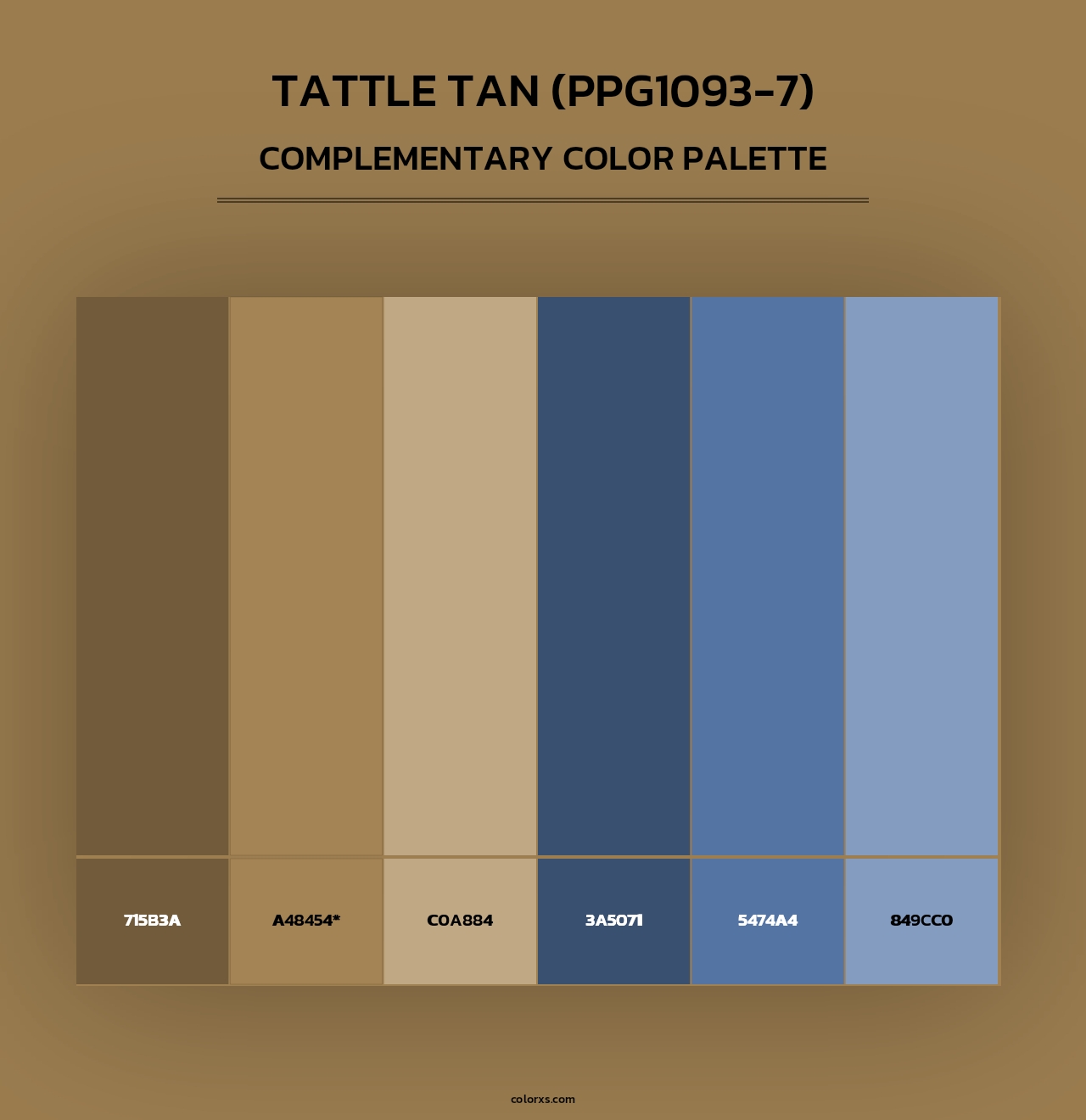 Tattle Tan (PPG1093-7) - Complementary Color Palette