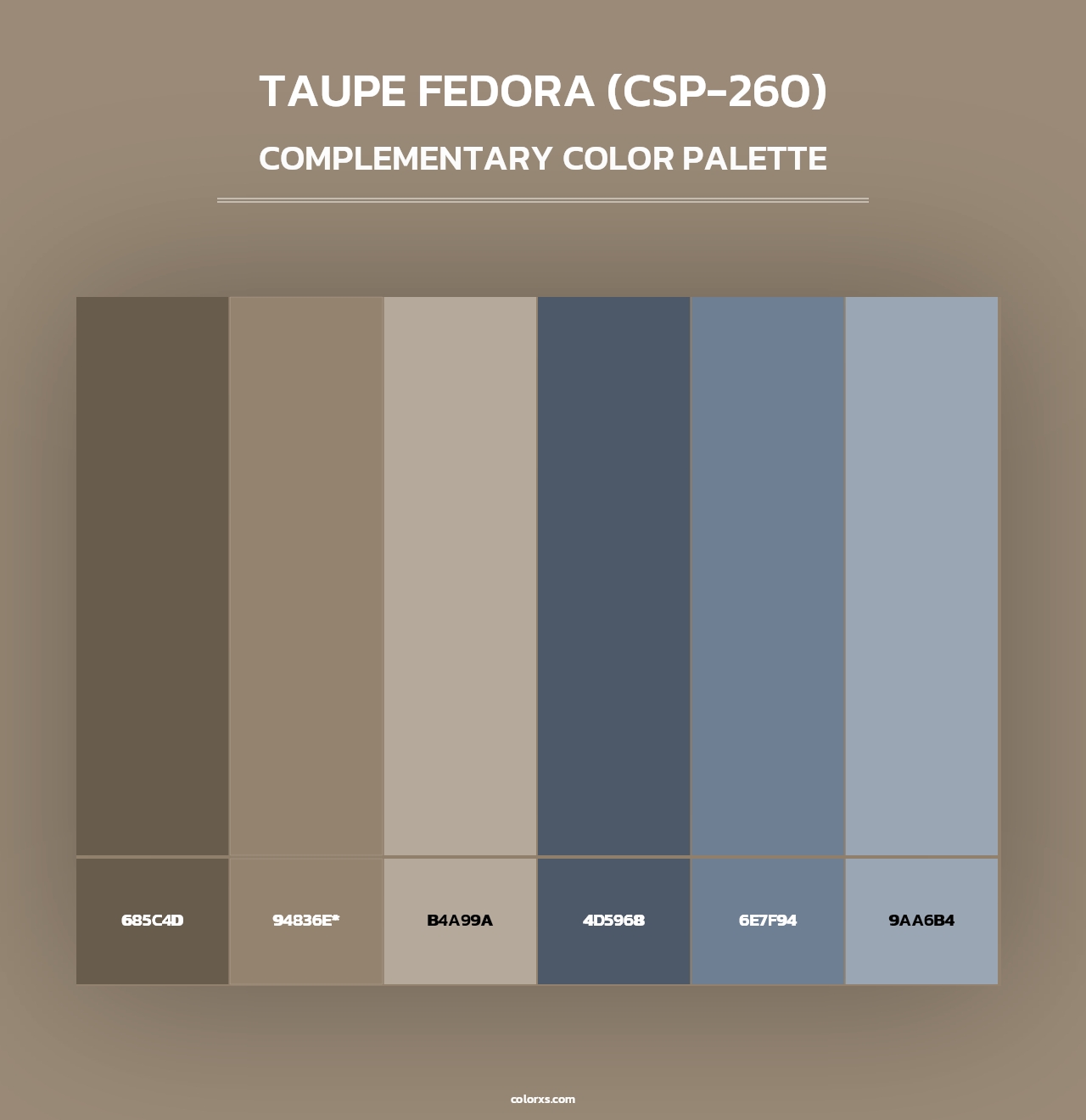 Taupe Fedora (CSP-260) - Complementary Color Palette