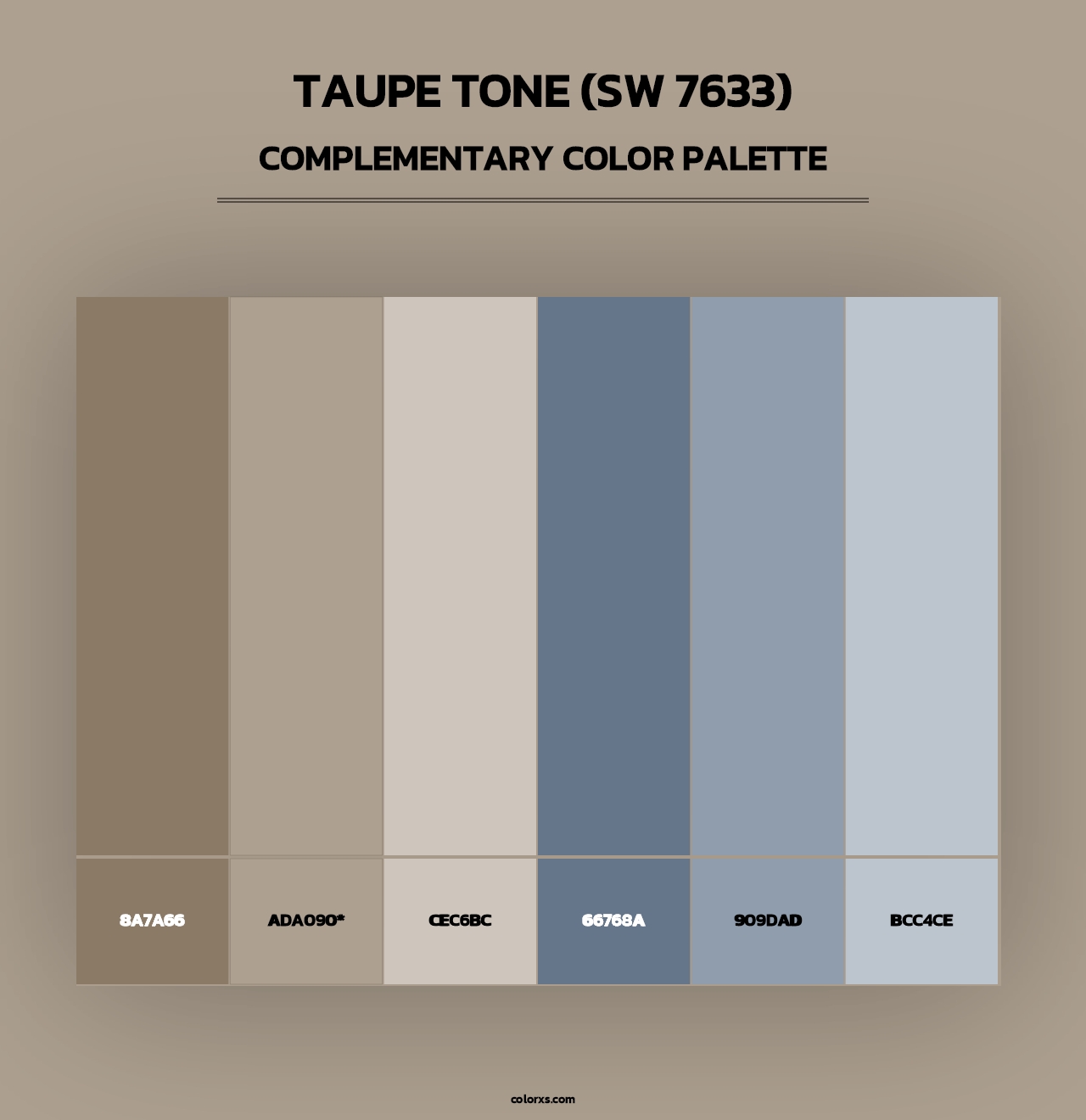 Taupe Tone (SW 7633) - Complementary Color Palette