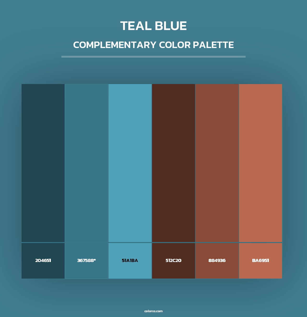 Teal Blue - Complementary Color Palette
