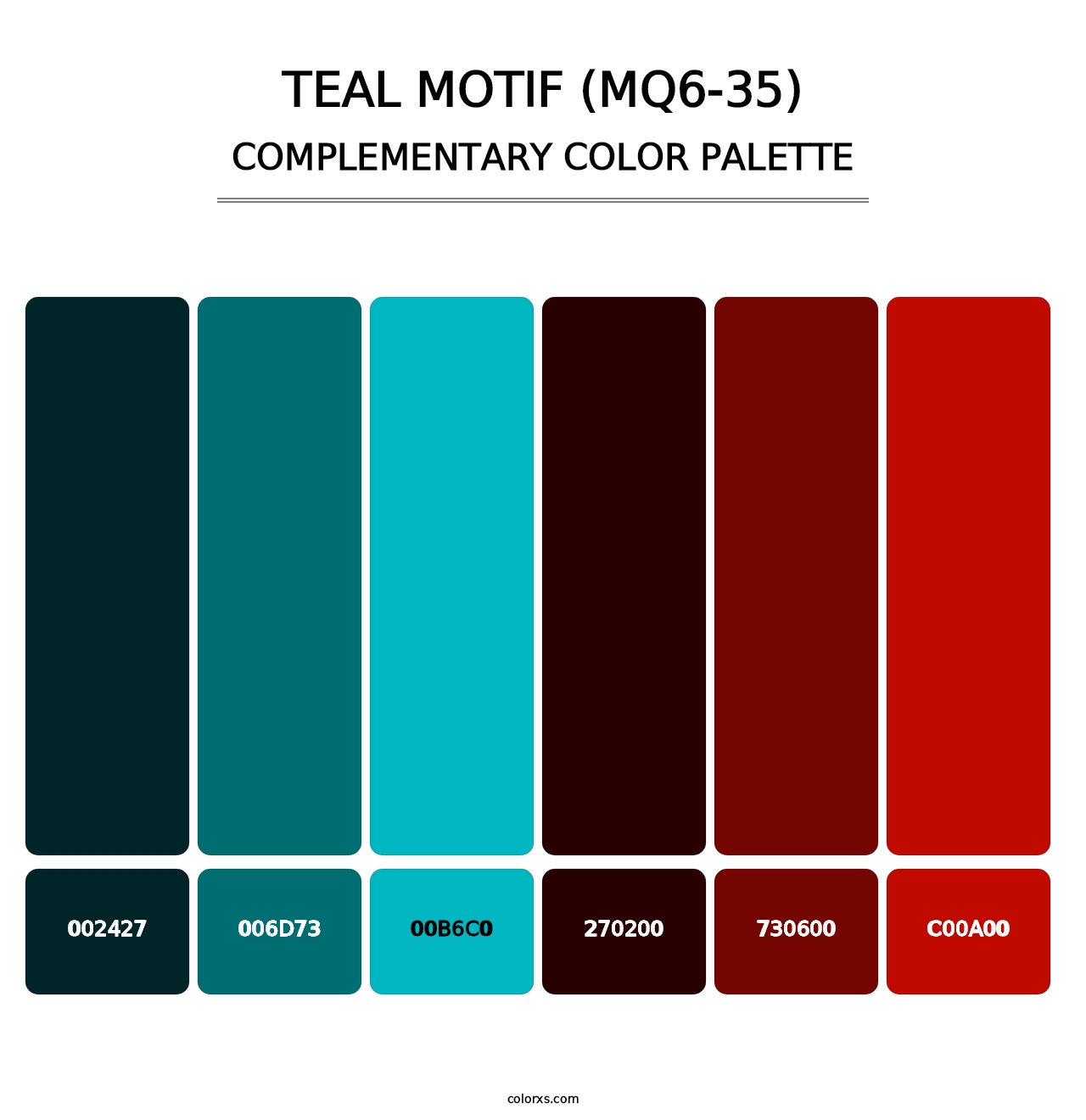 Teal Motif (MQ6-35) - Complementary Color Palette
