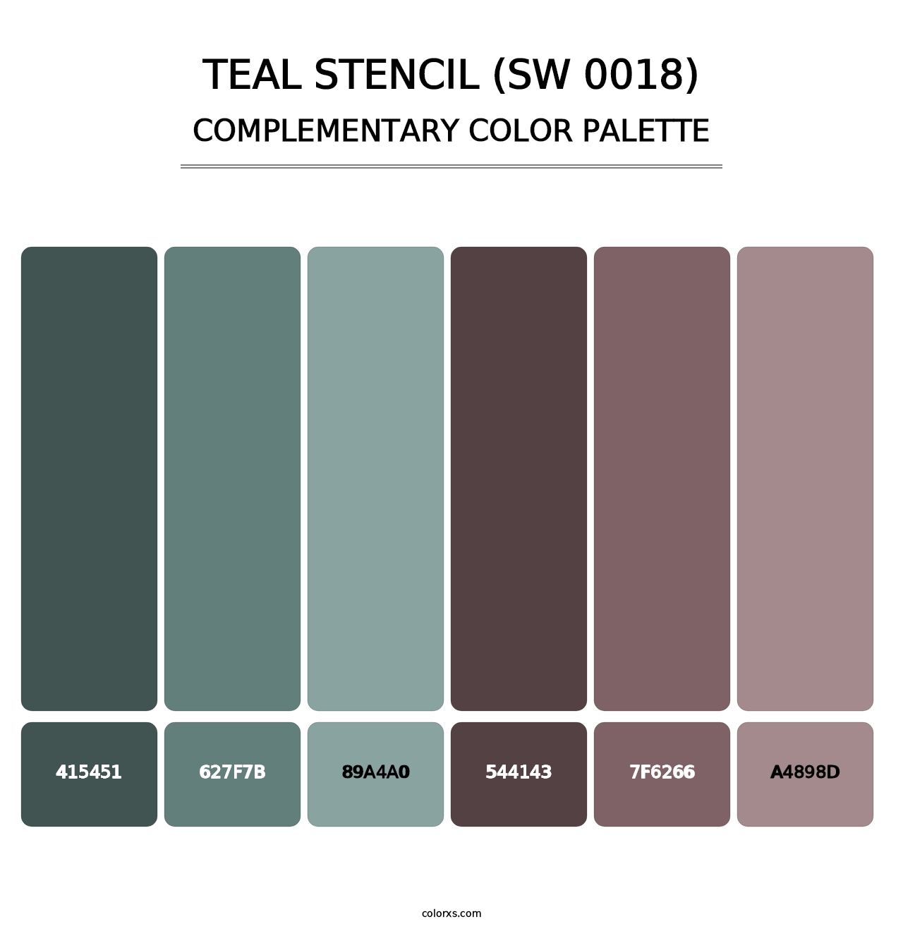 Teal Stencil (SW 0018) - Complementary Color Palette