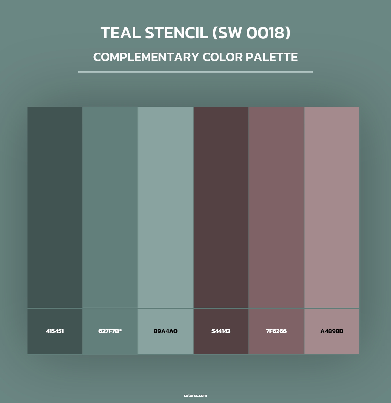 Teal Stencil (SW 0018) - Complementary Color Palette
