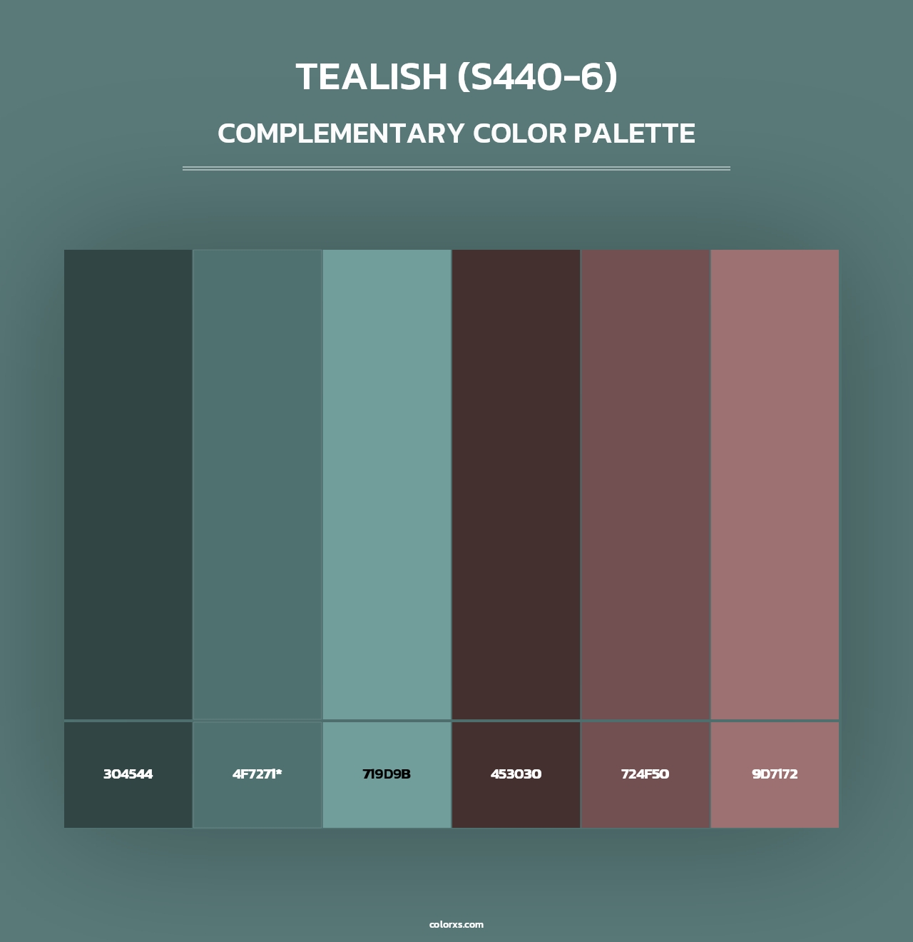 Tealish (S440-6) - Complementary Color Palette
