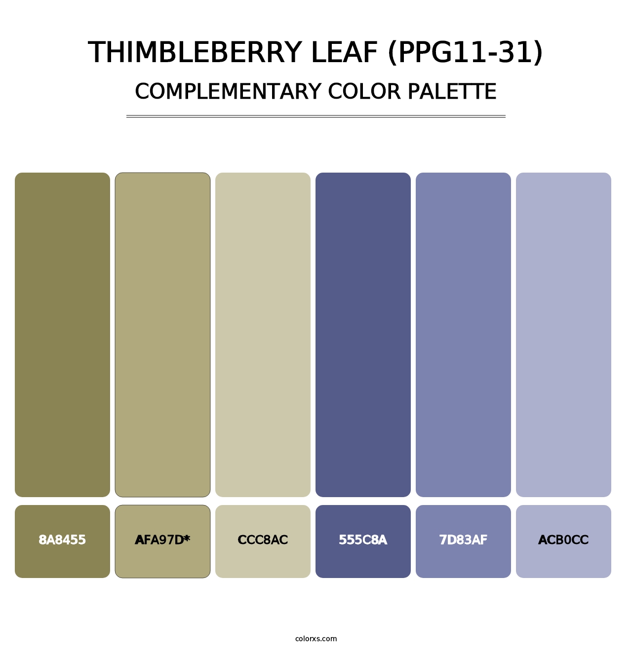 Thimbleberry Leaf (PPG11-31) - Complementary Color Palette