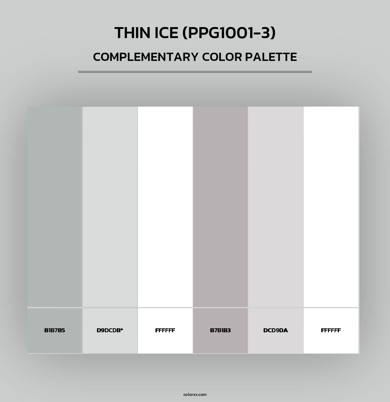 Thin Ice (PPG1001-3) - Complementary Color Palette