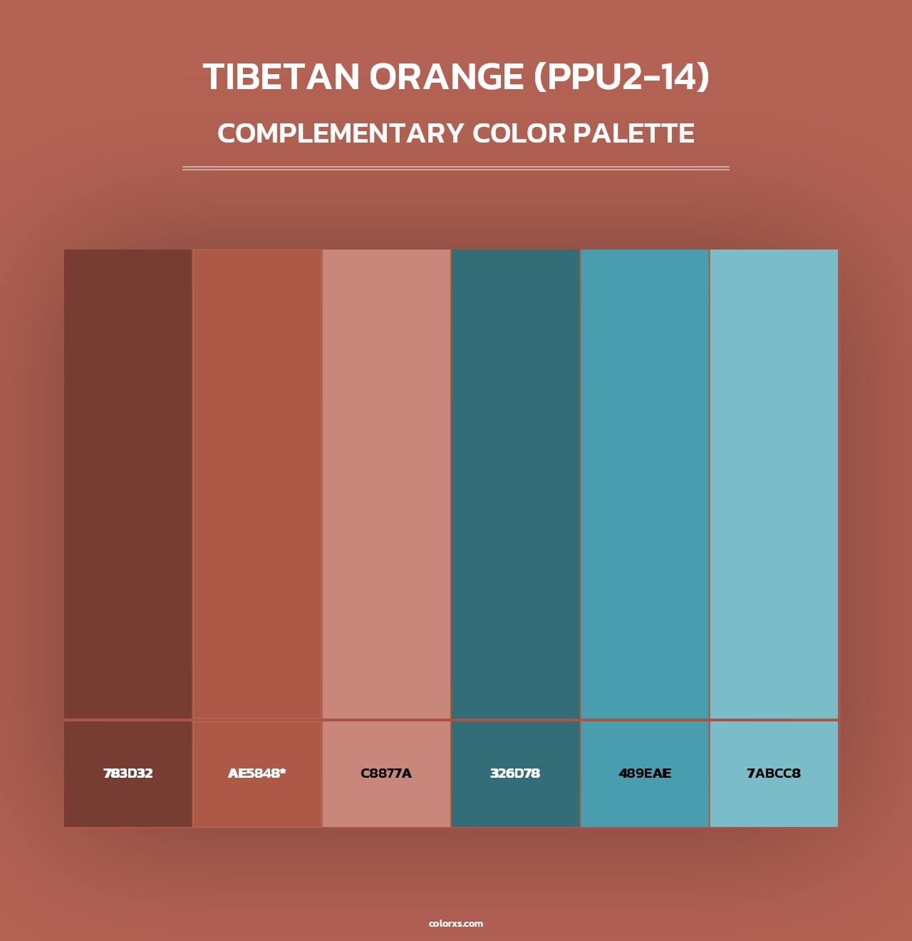 Tibetan Orange (PPU2-14) - Complementary Color Palette
