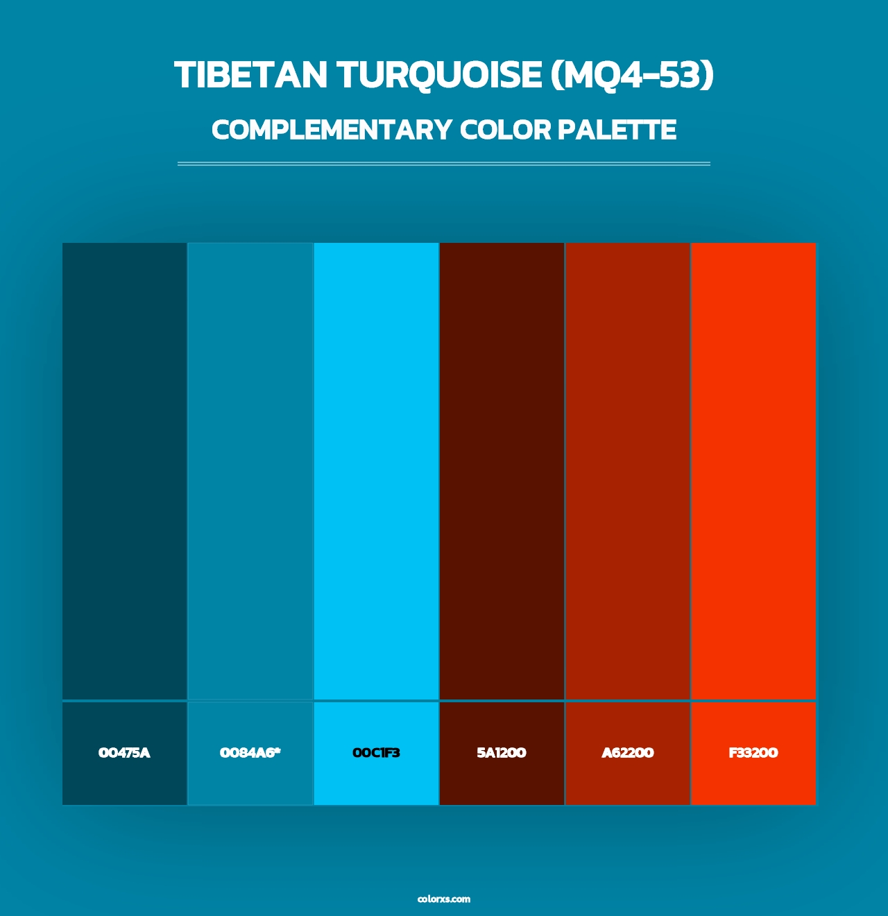 Tibetan Turquoise (MQ4-53) - Complementary Color Palette