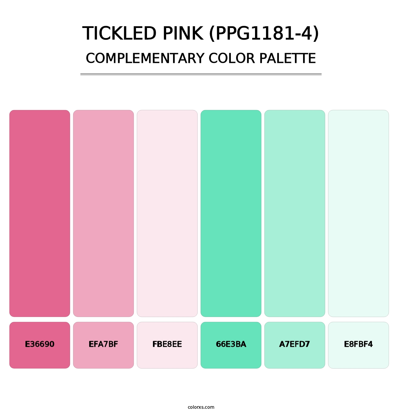 Tickled Pink (PPG1181-4) - Complementary Color Palette