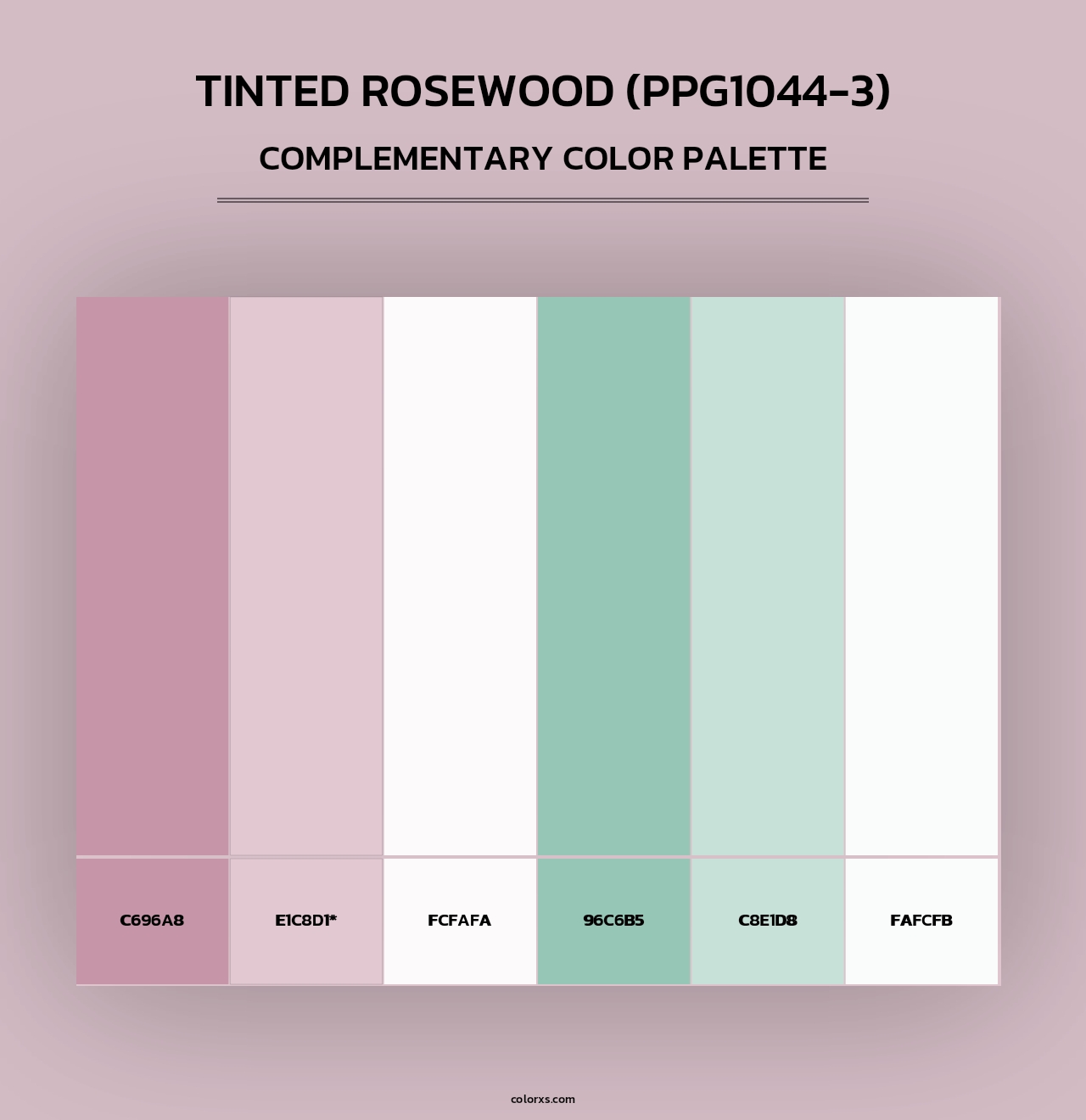 Tinted Rosewood (PPG1044-3) - Complementary Color Palette