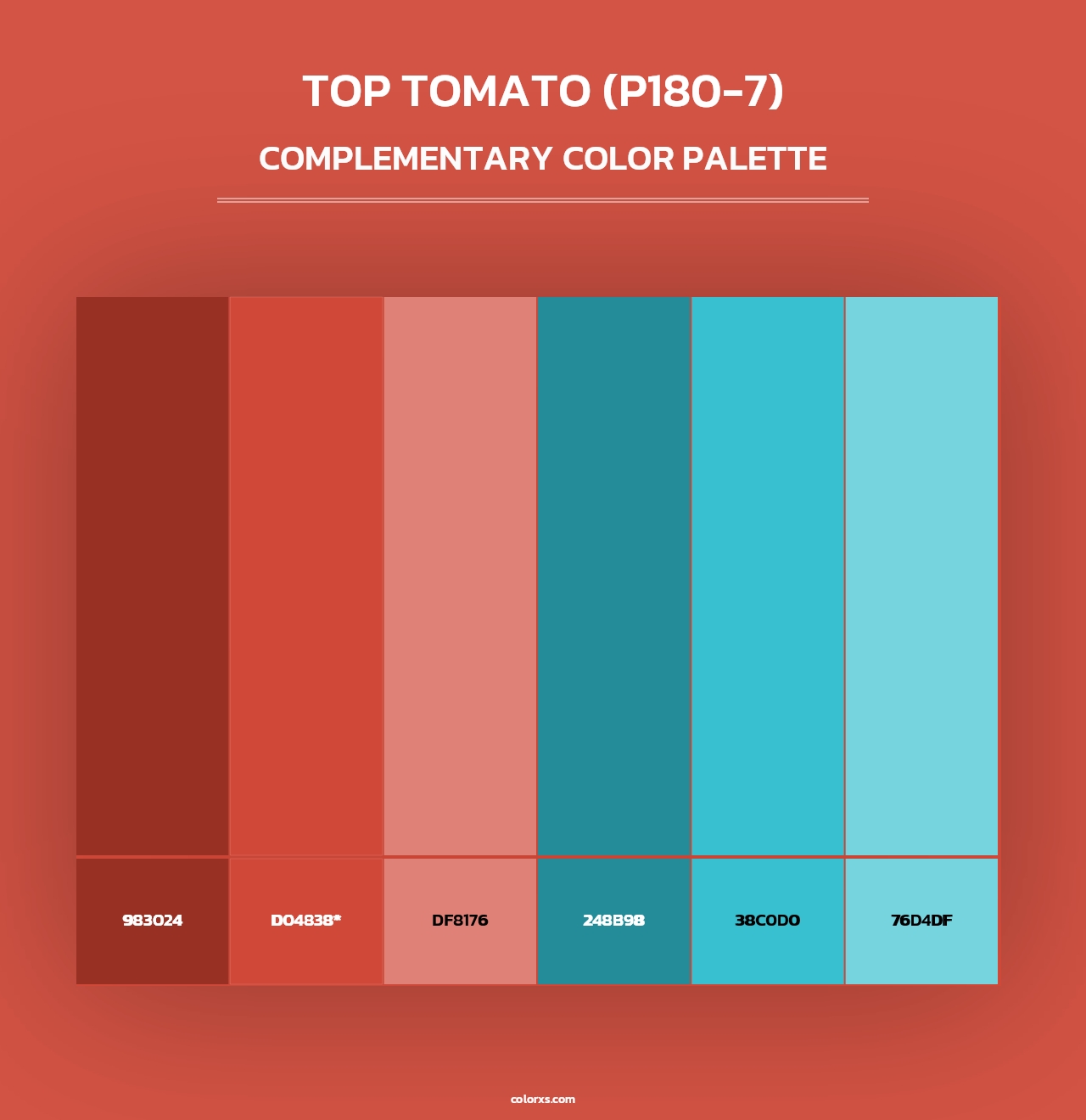 Top Tomato (P180-7) - Complementary Color Palette