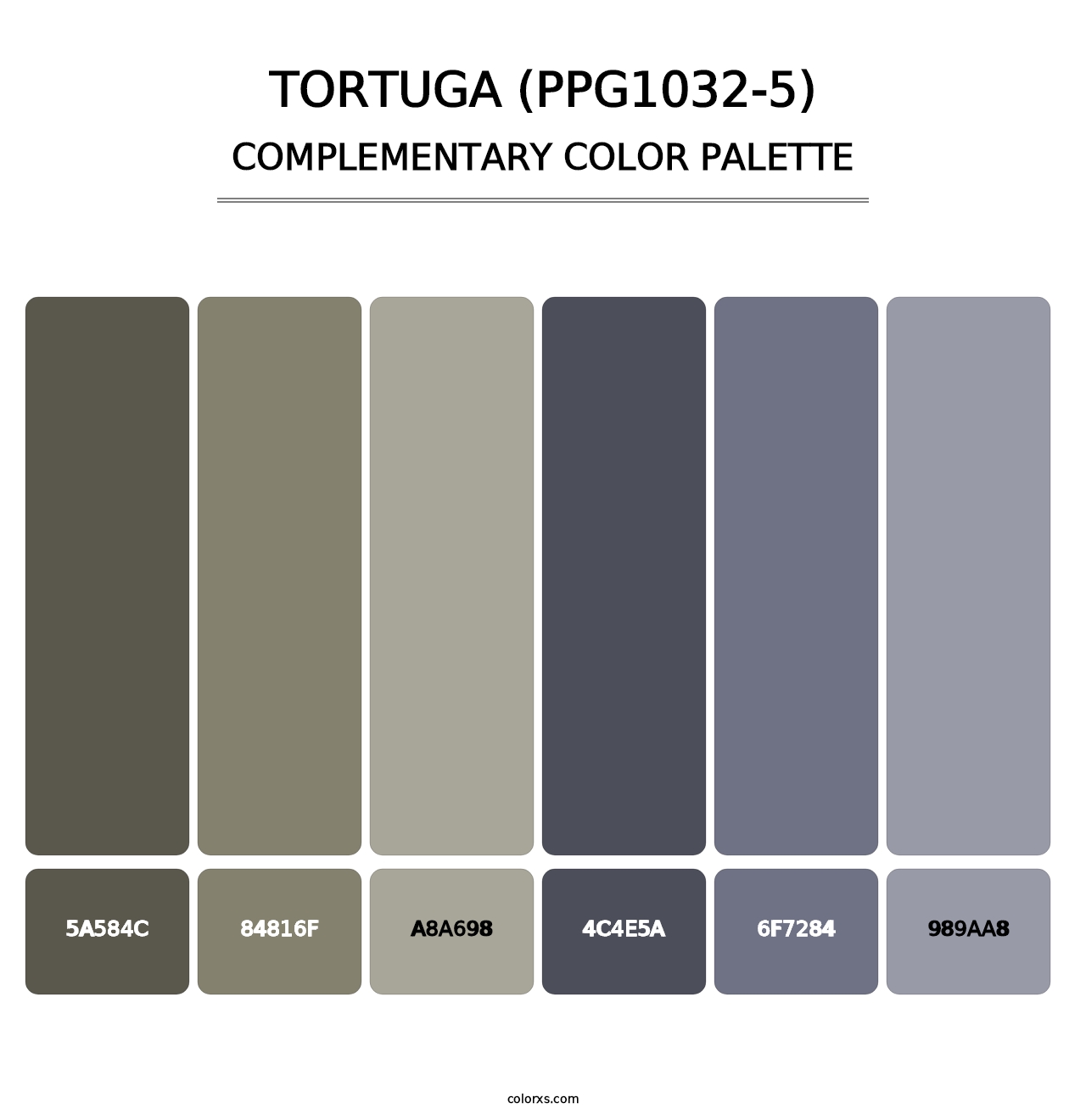 Tortuga (PPG1032-5) - Complementary Color Palette