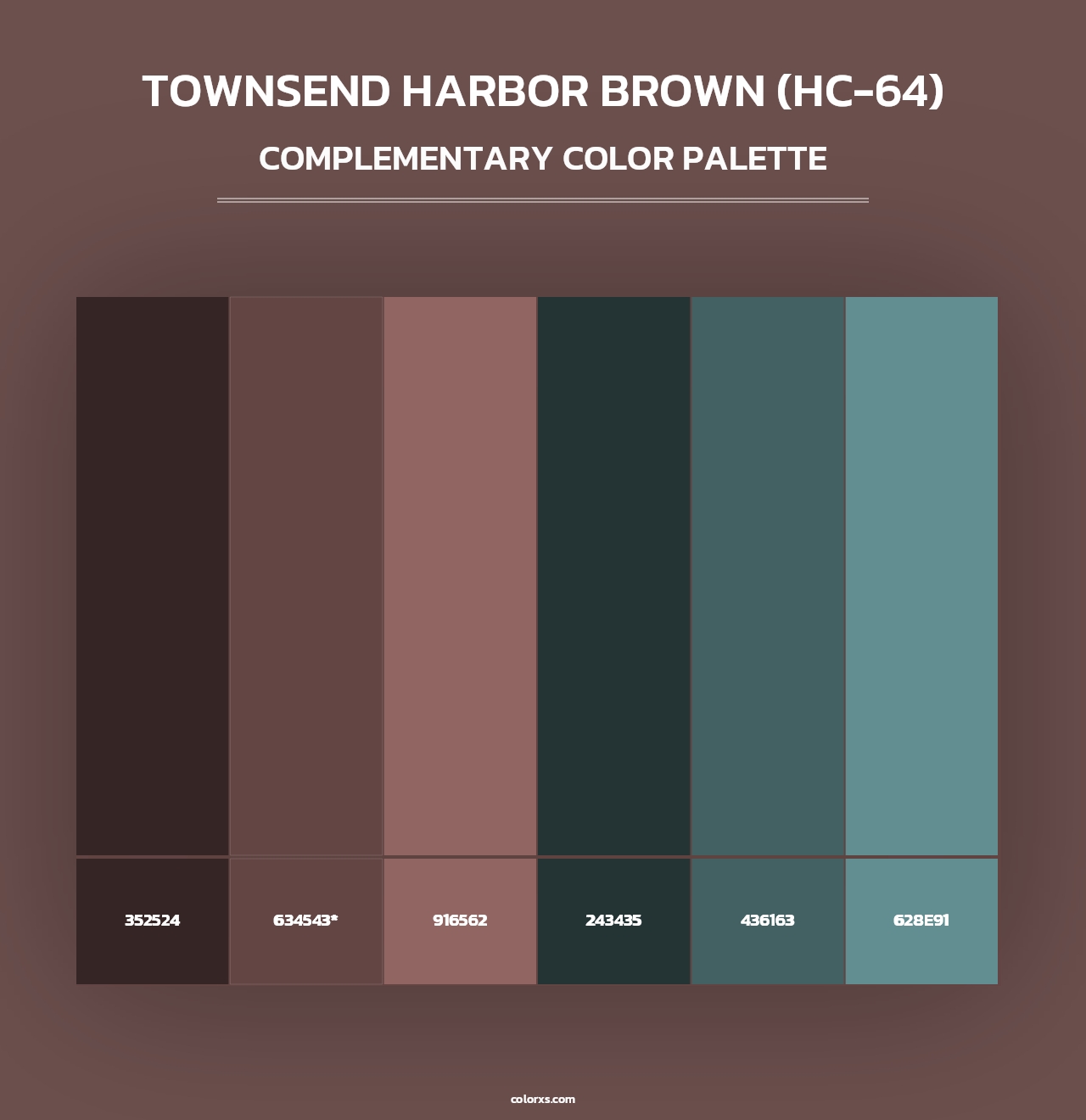 Townsend Harbor Brown (HC-64) - Complementary Color Palette