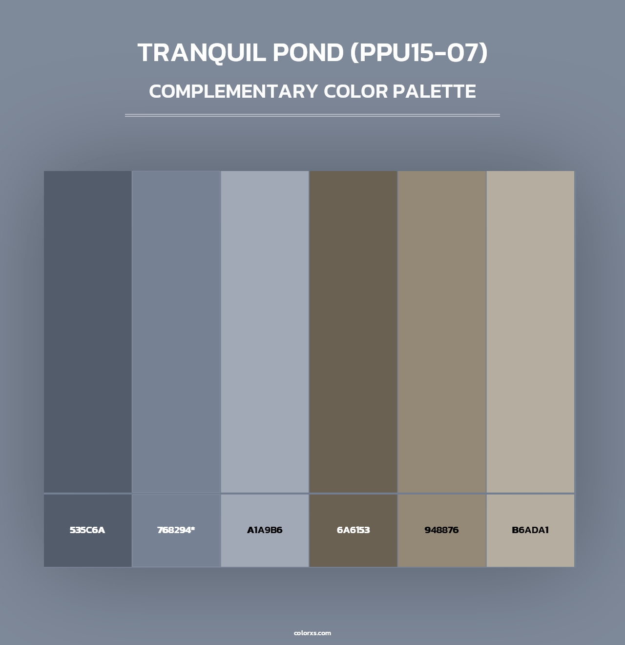 Tranquil Pond (PPU15-07) - Complementary Color Palette