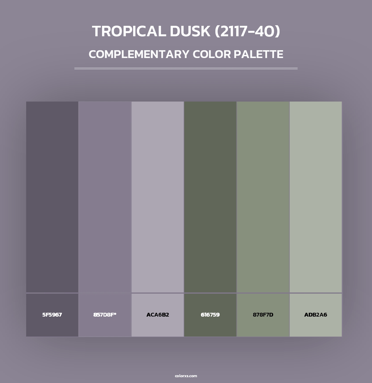 Tropical Dusk (2117-40) - Complementary Color Palette
