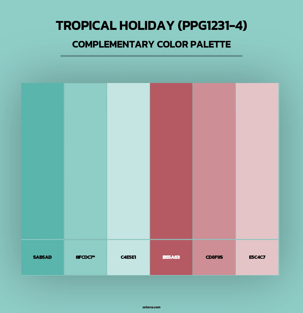 Tropical Holiday (PPG1231-4) - Complementary Color Palette