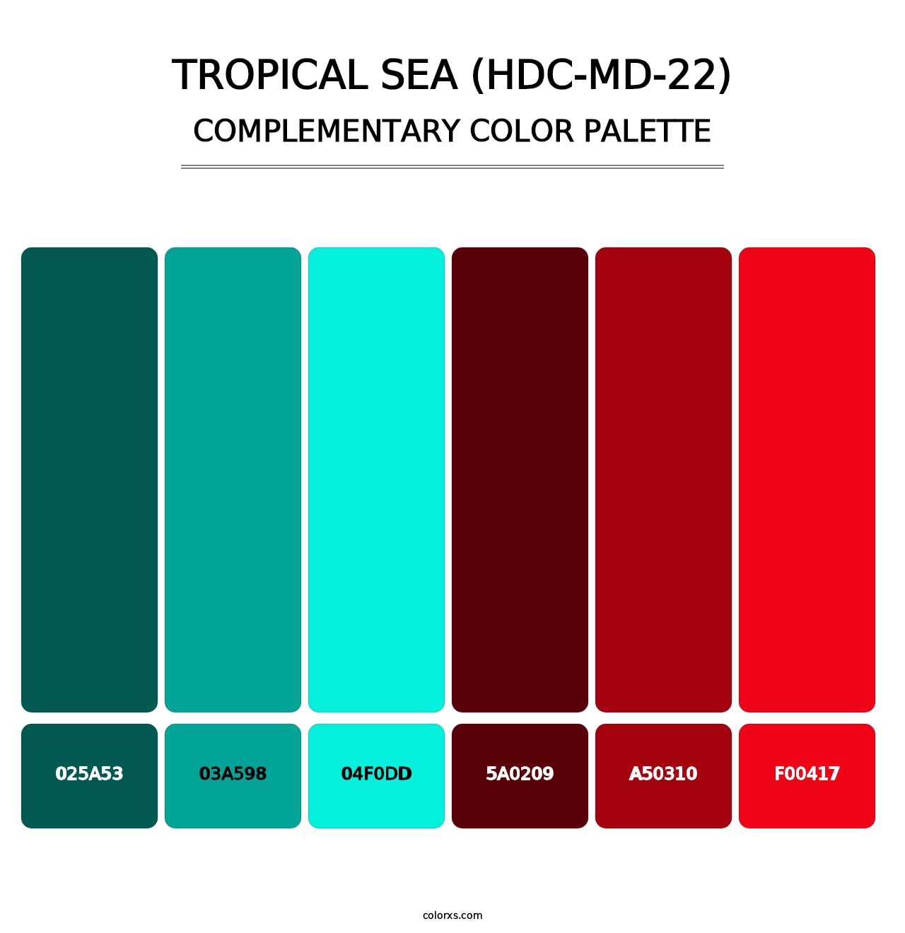 Tropical Sea (HDC-MD-22) - Complementary Color Palette