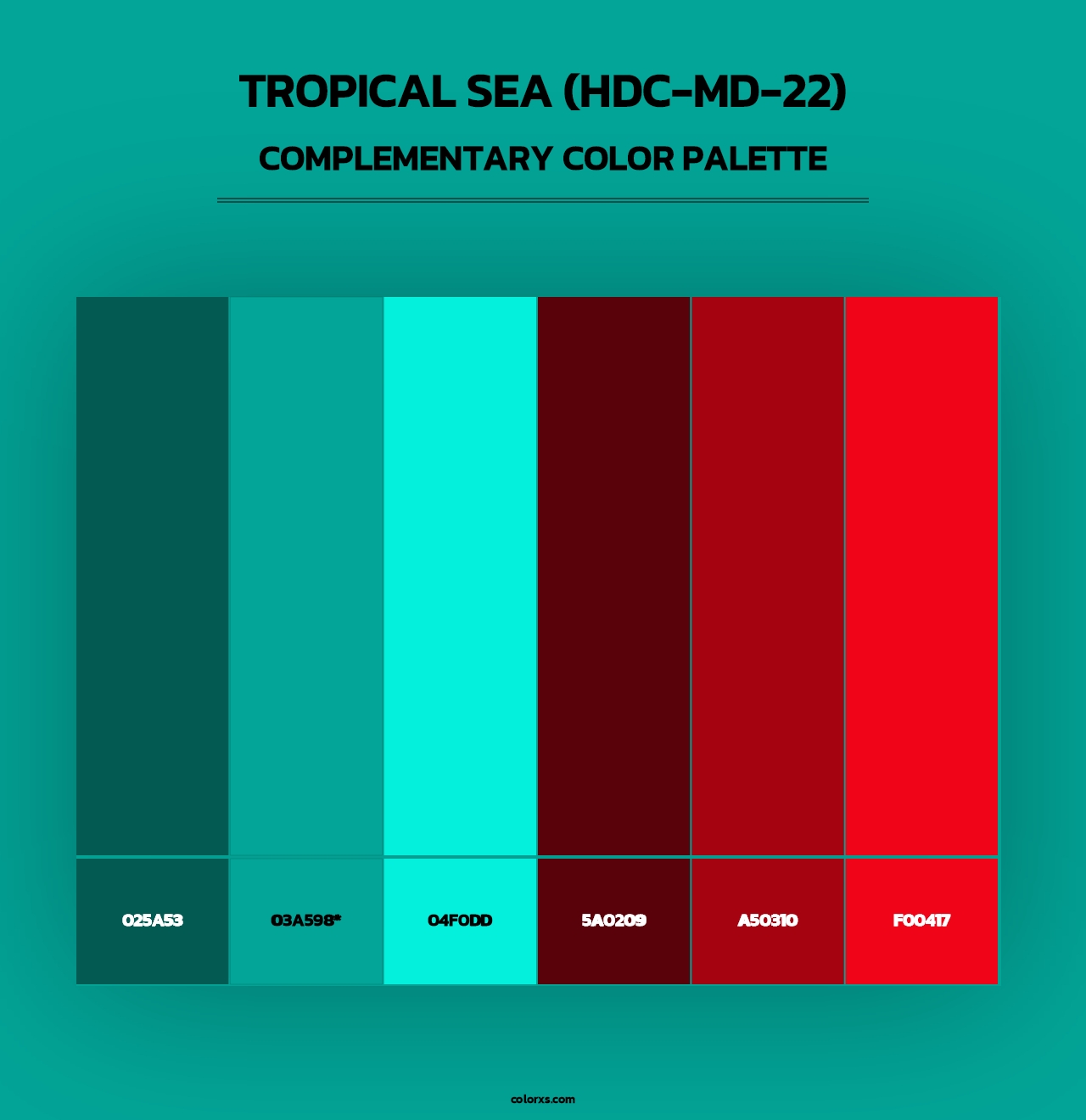 Tropical Sea (HDC-MD-22) - Complementary Color Palette