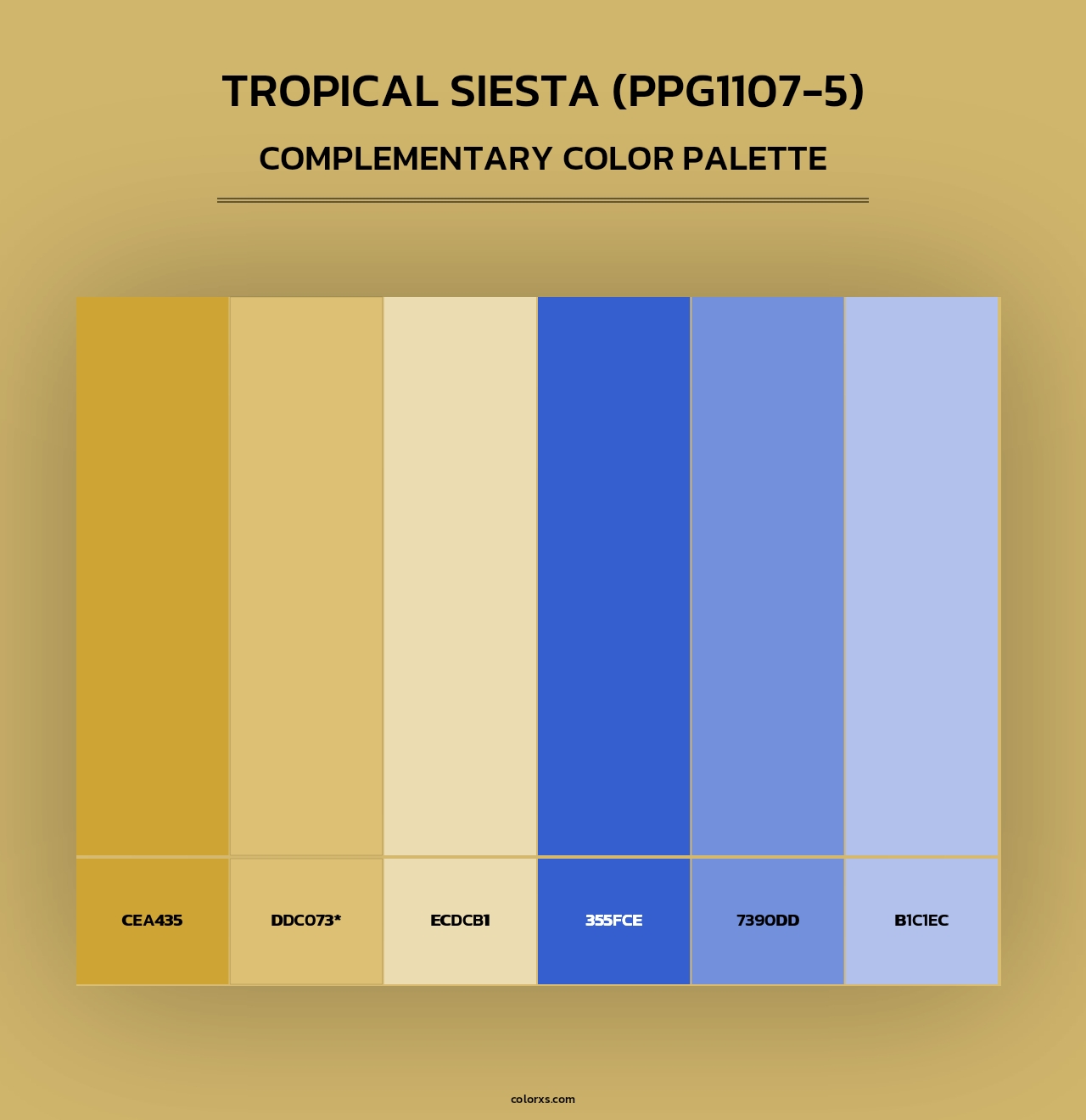 Tropical Siesta (PPG1107-5) - Complementary Color Palette