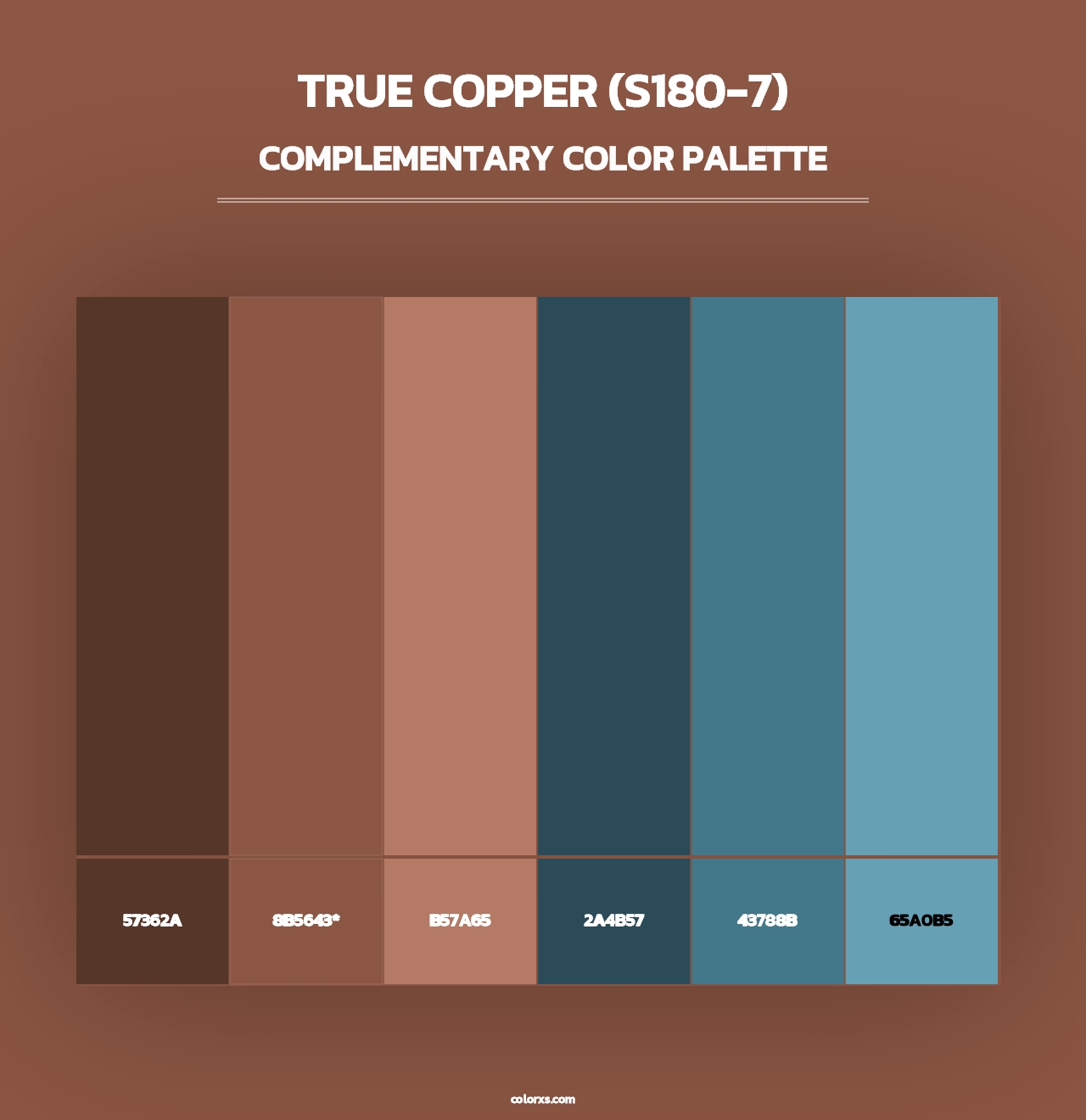 True Copper (S180-7) - Complementary Color Palette