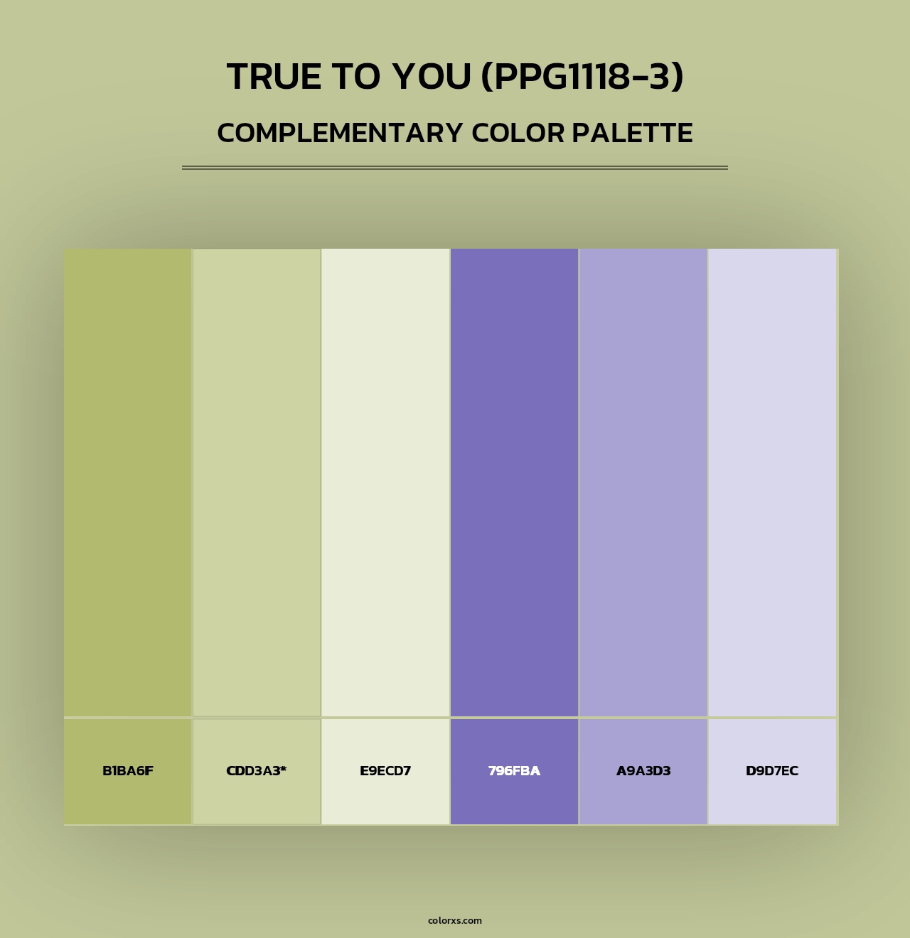 True To You (PPG1118-3) - Complementary Color Palette