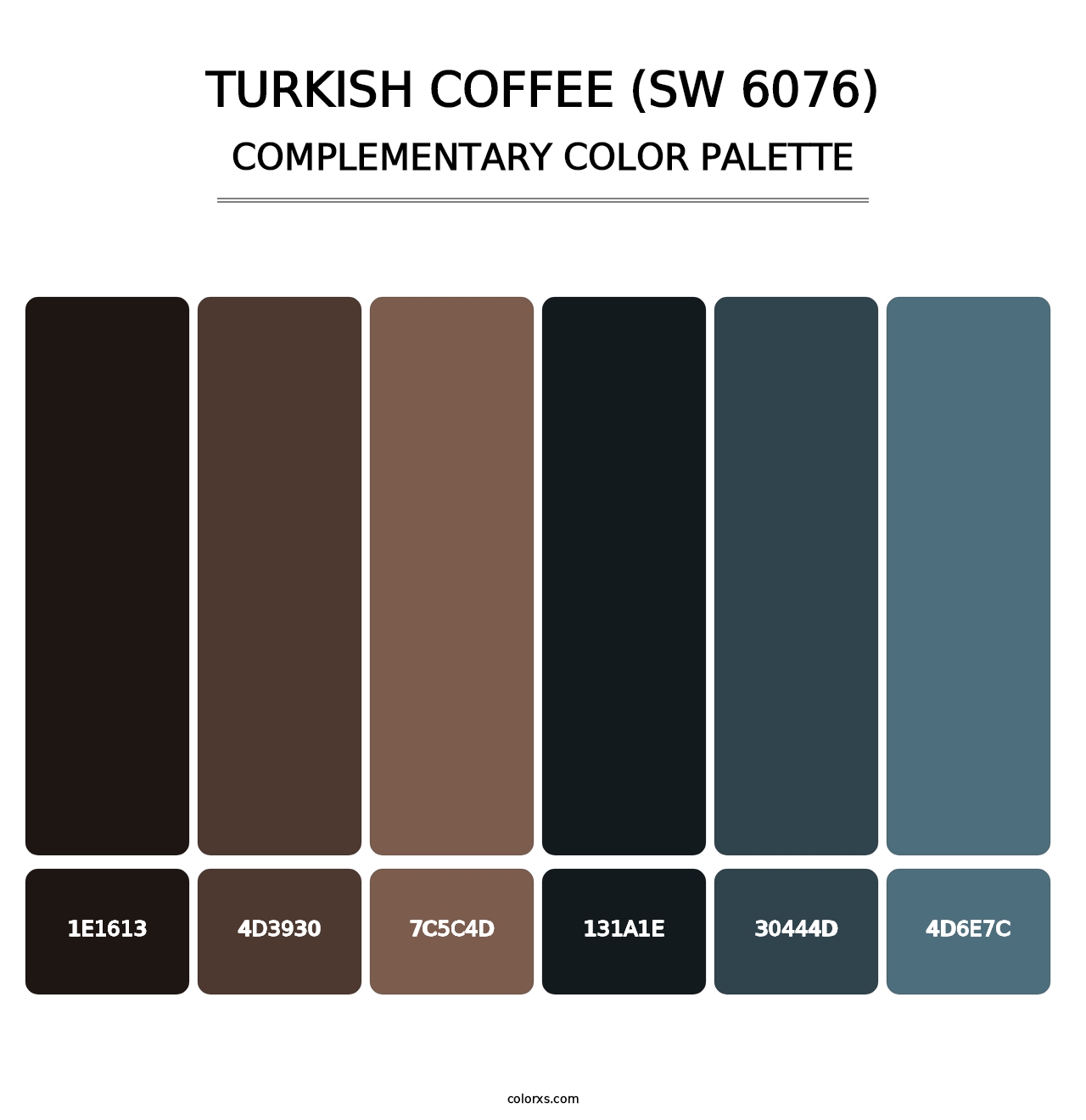 Turkish Coffee (SW 6076) - Complementary Color Palette