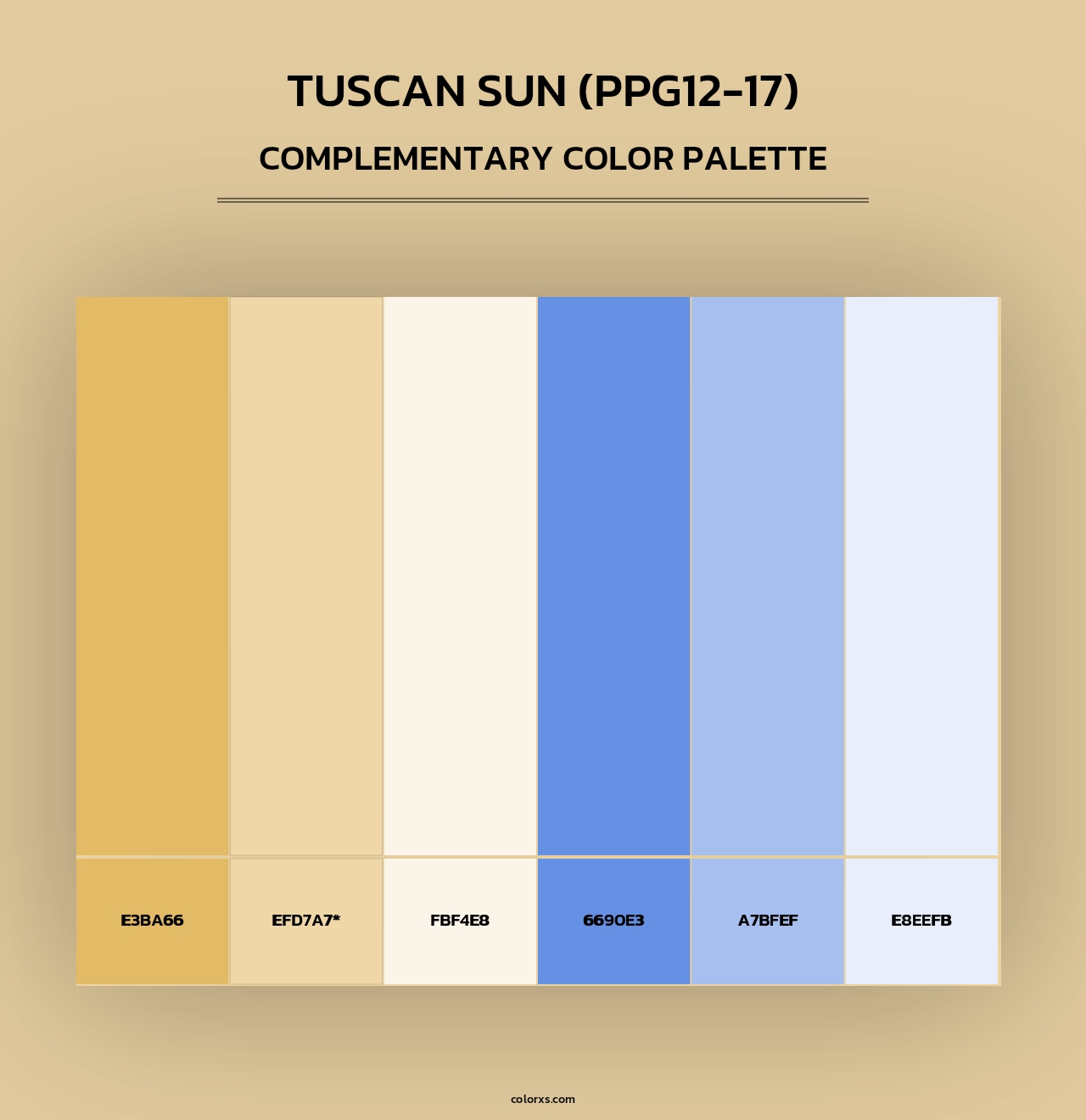 Tuscan Sun (PPG12-17) - Complementary Color Palette
