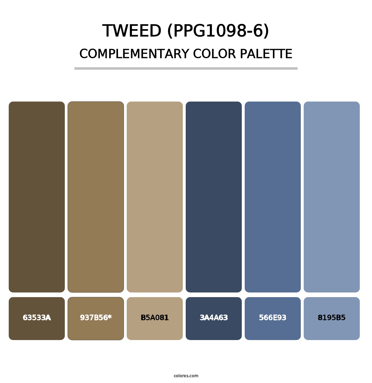 Tweed (PPG1098-6) - Complementary Color Palette