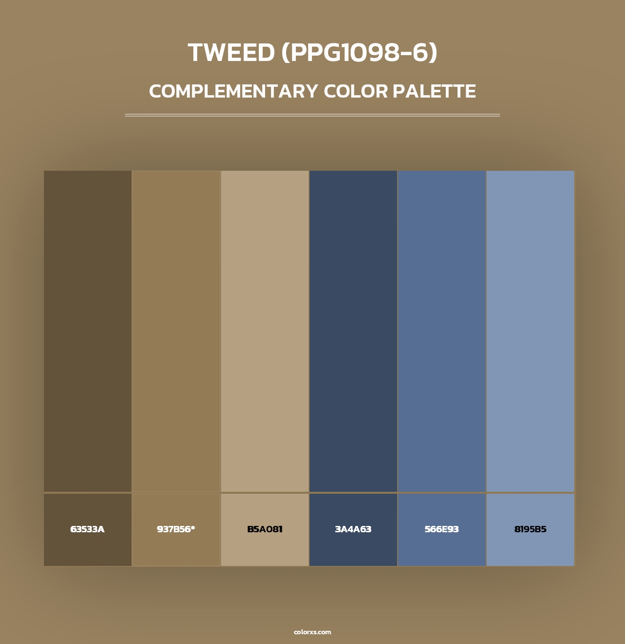 Tweed (PPG1098-6) - Complementary Color Palette