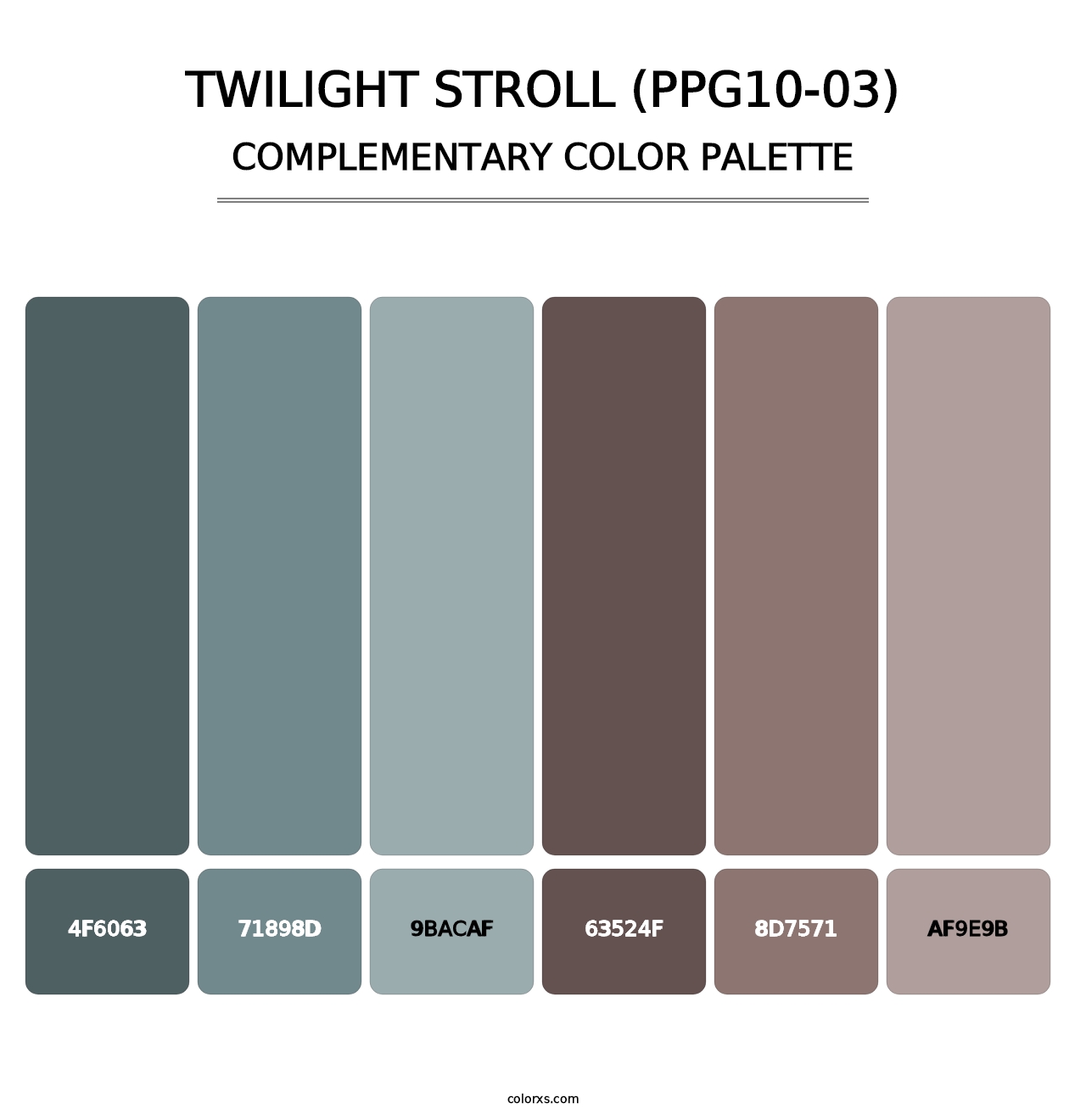 Twilight Stroll (PPG10-03) - Complementary Color Palette