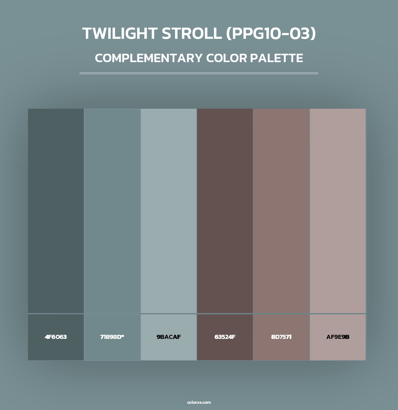 Twilight Stroll (PPG10-03) - Complementary Color Palette