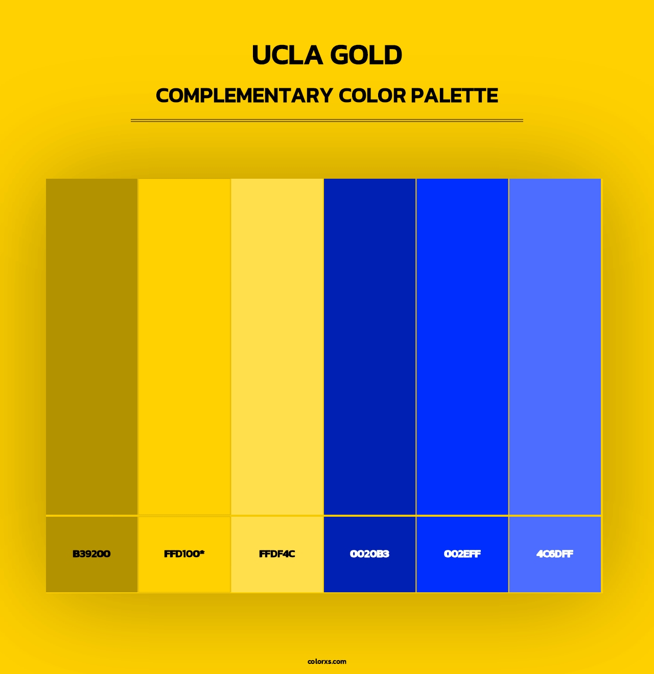 UCLA Gold - Complementary Color Palette