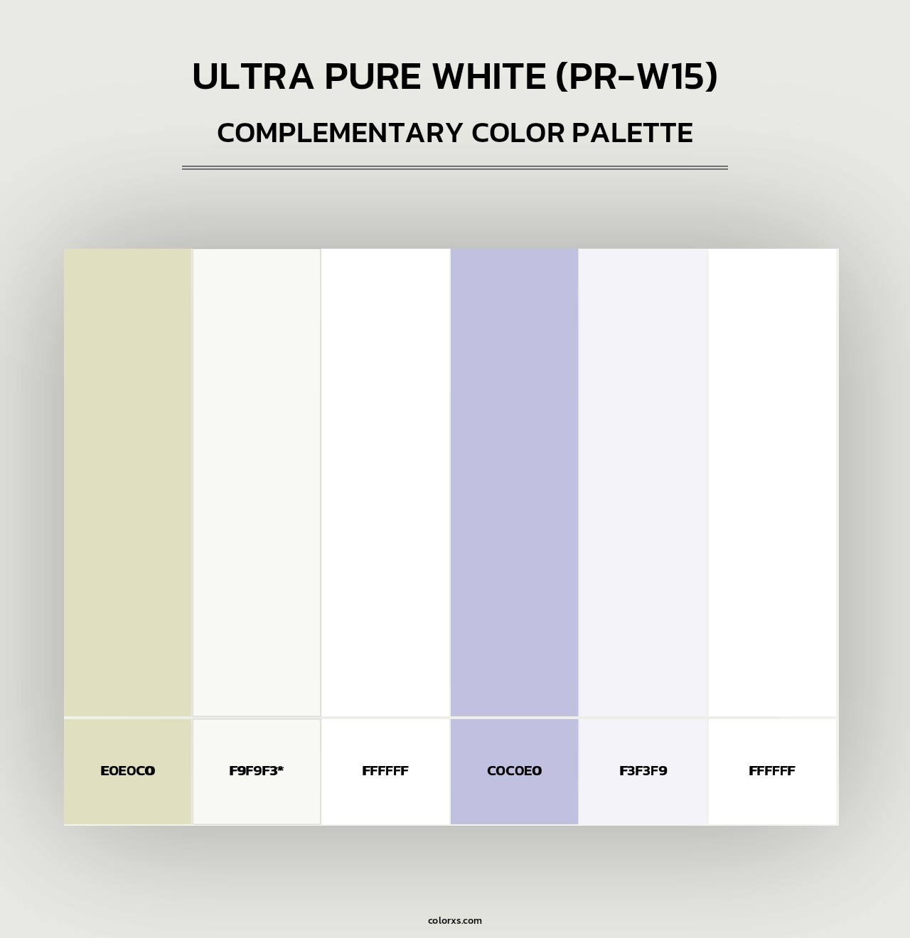 Ultra Pure White (PR-W15) - Complementary Color Palette