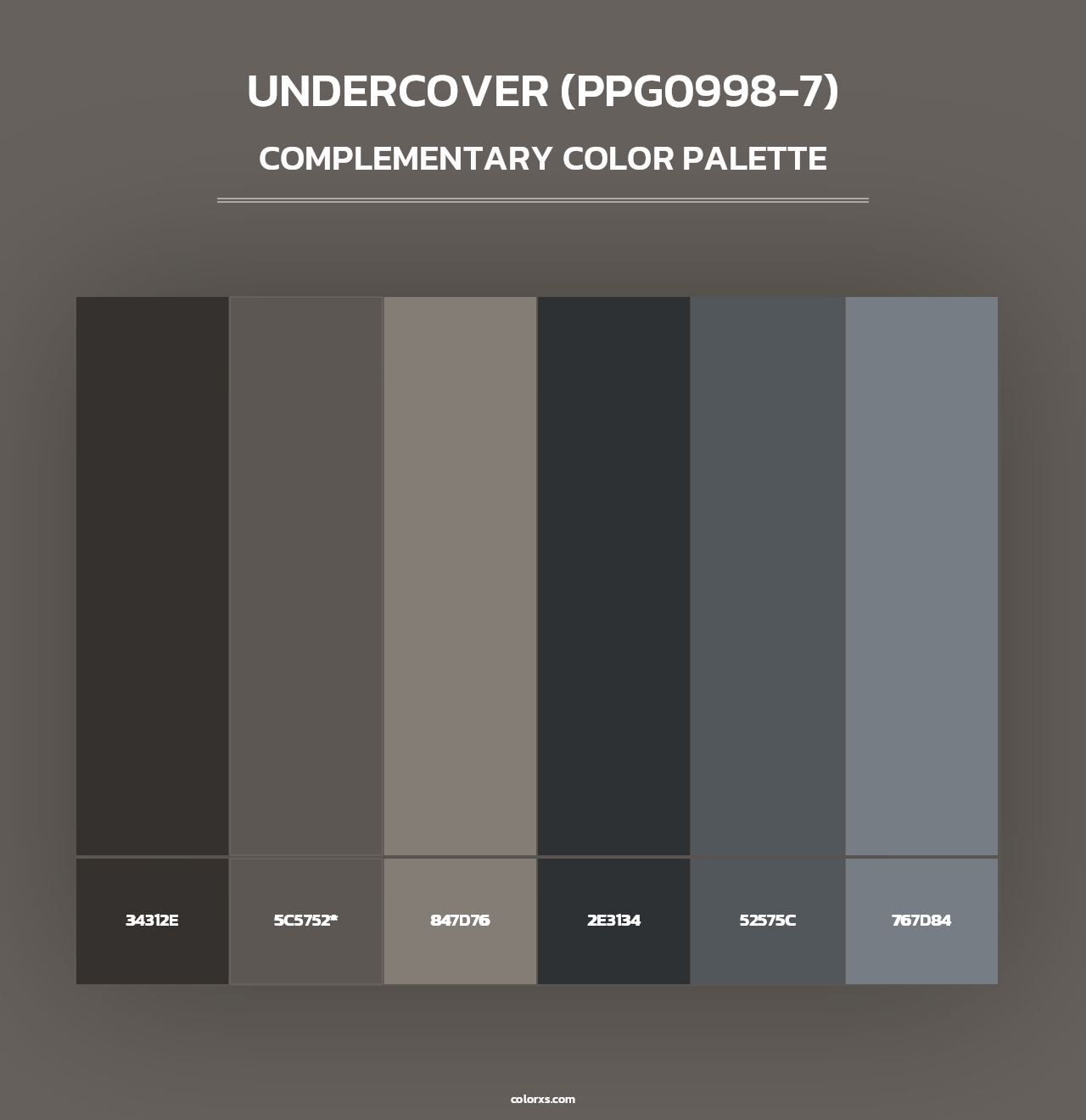 Undercover (PPG0998-7) - Complementary Color Palette