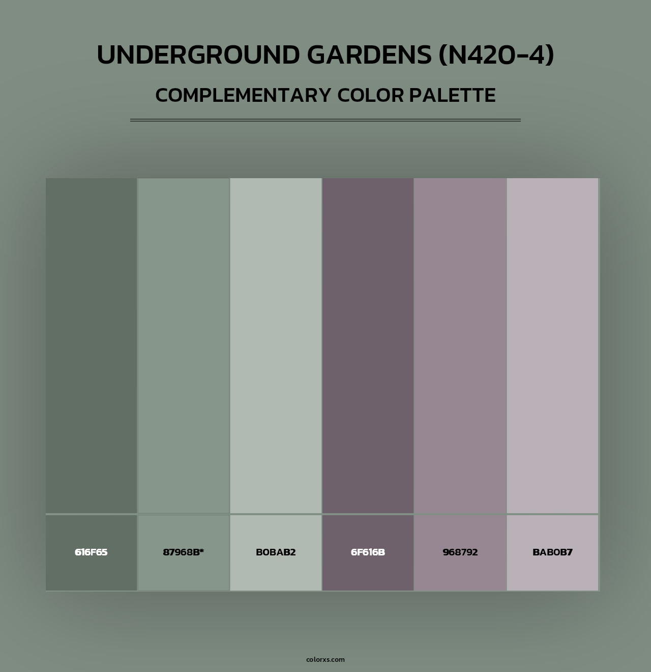 Underground Gardens (N420-4) - Complementary Color Palette