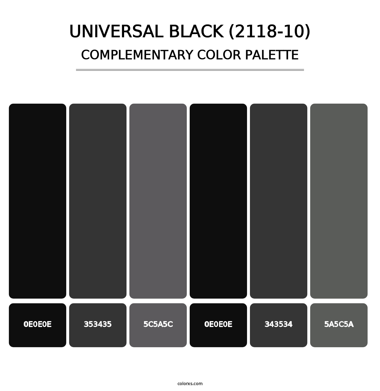 Universal Black (2118-10) - Complementary Color Palette