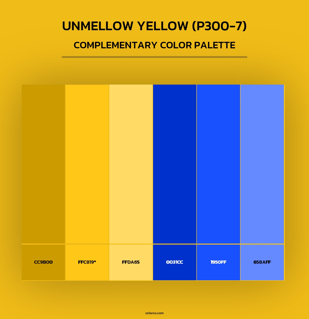 Unmellow Yellow (P300-7) - Complementary Color Palette