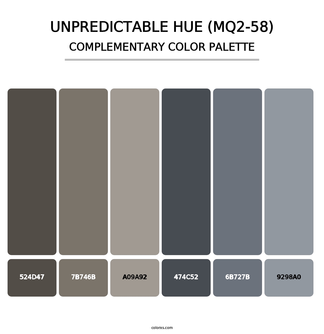 Unpredictable Hue (MQ2-58) - Complementary Color Palette