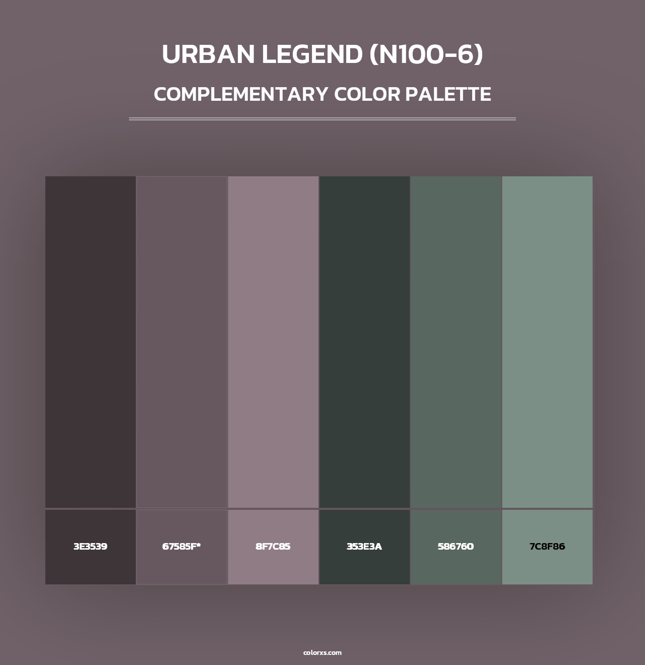 Urban Legend (N100-6) - Complementary Color Palette