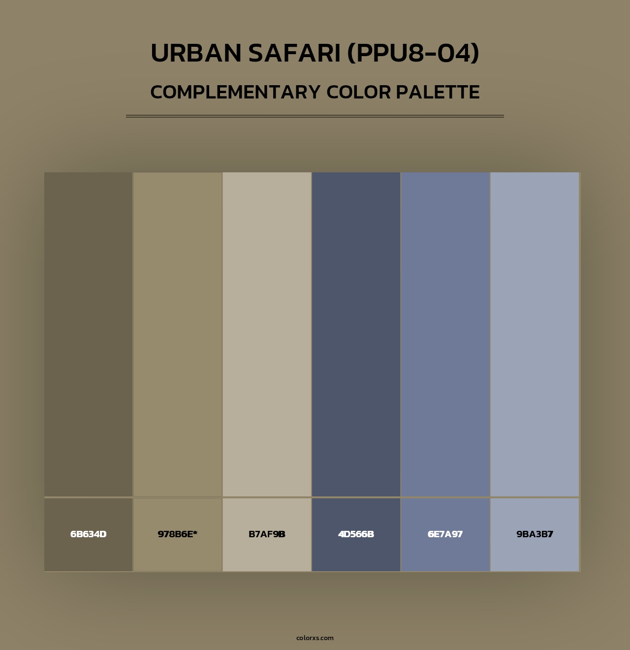 Urban Safari (PPU8-04) - Complementary Color Palette