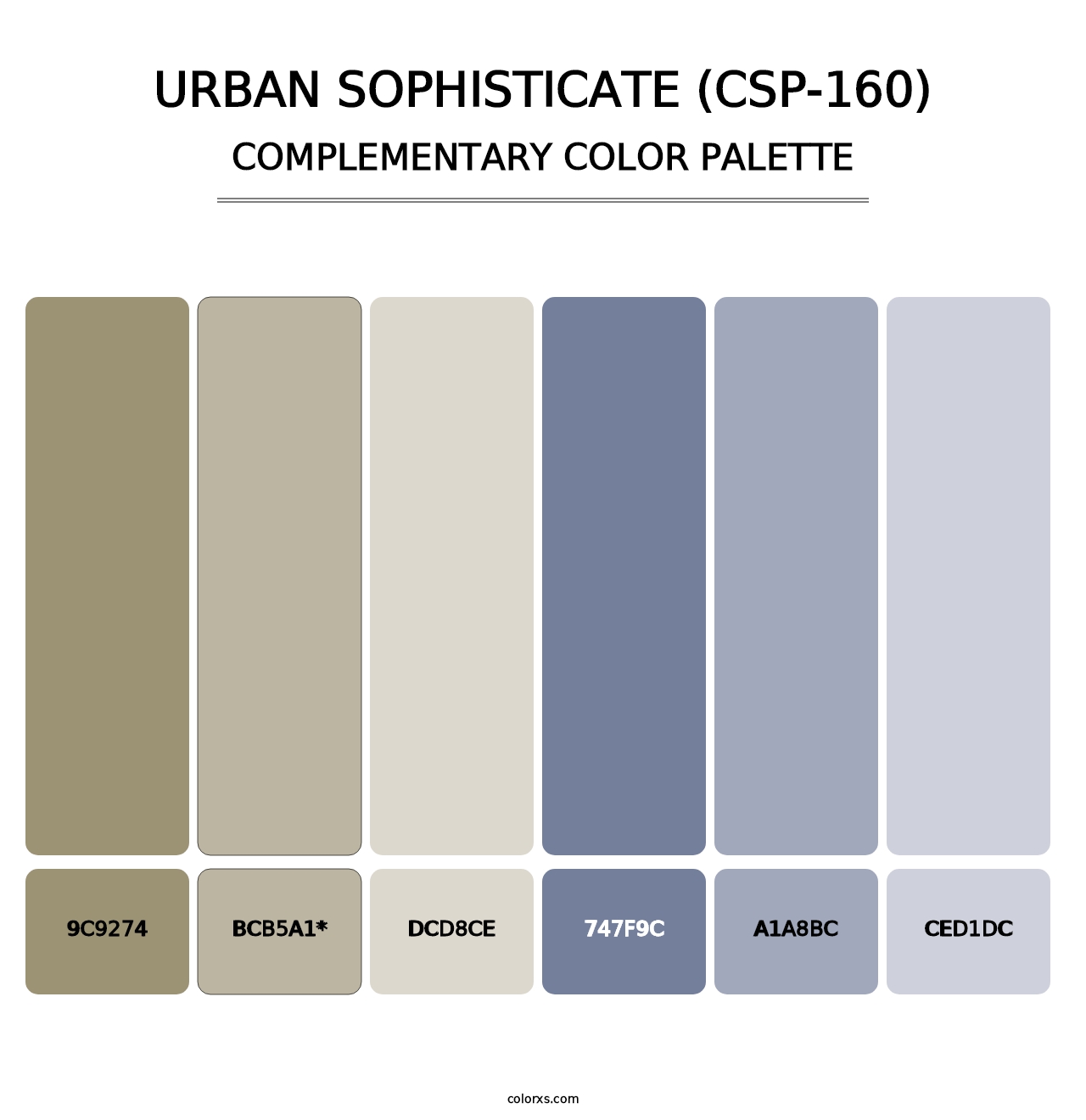 Urban Sophisticate (CSP-160) - Complementary Color Palette