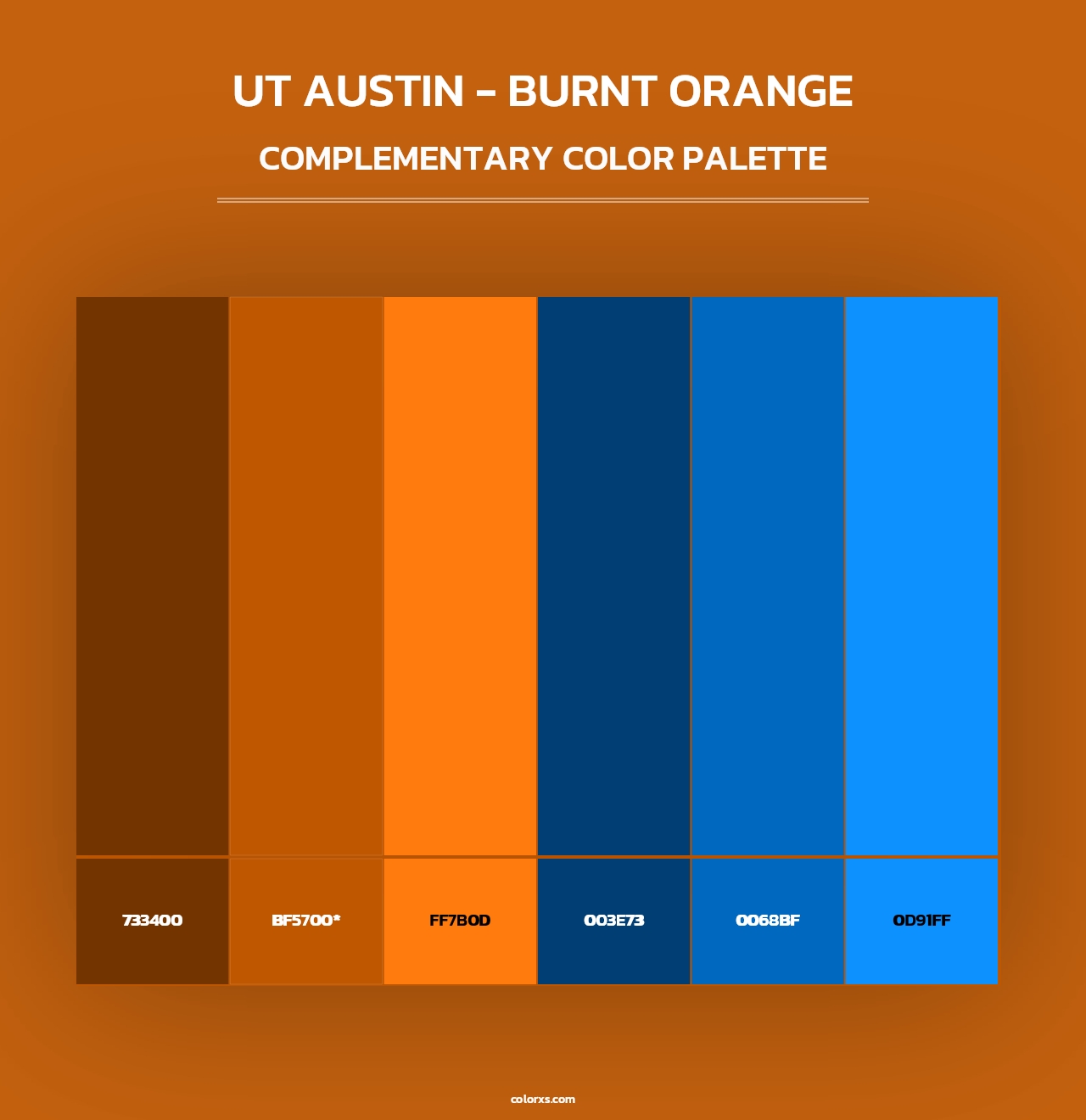 UT Austin - Burnt Orange - Complementary Color Palette