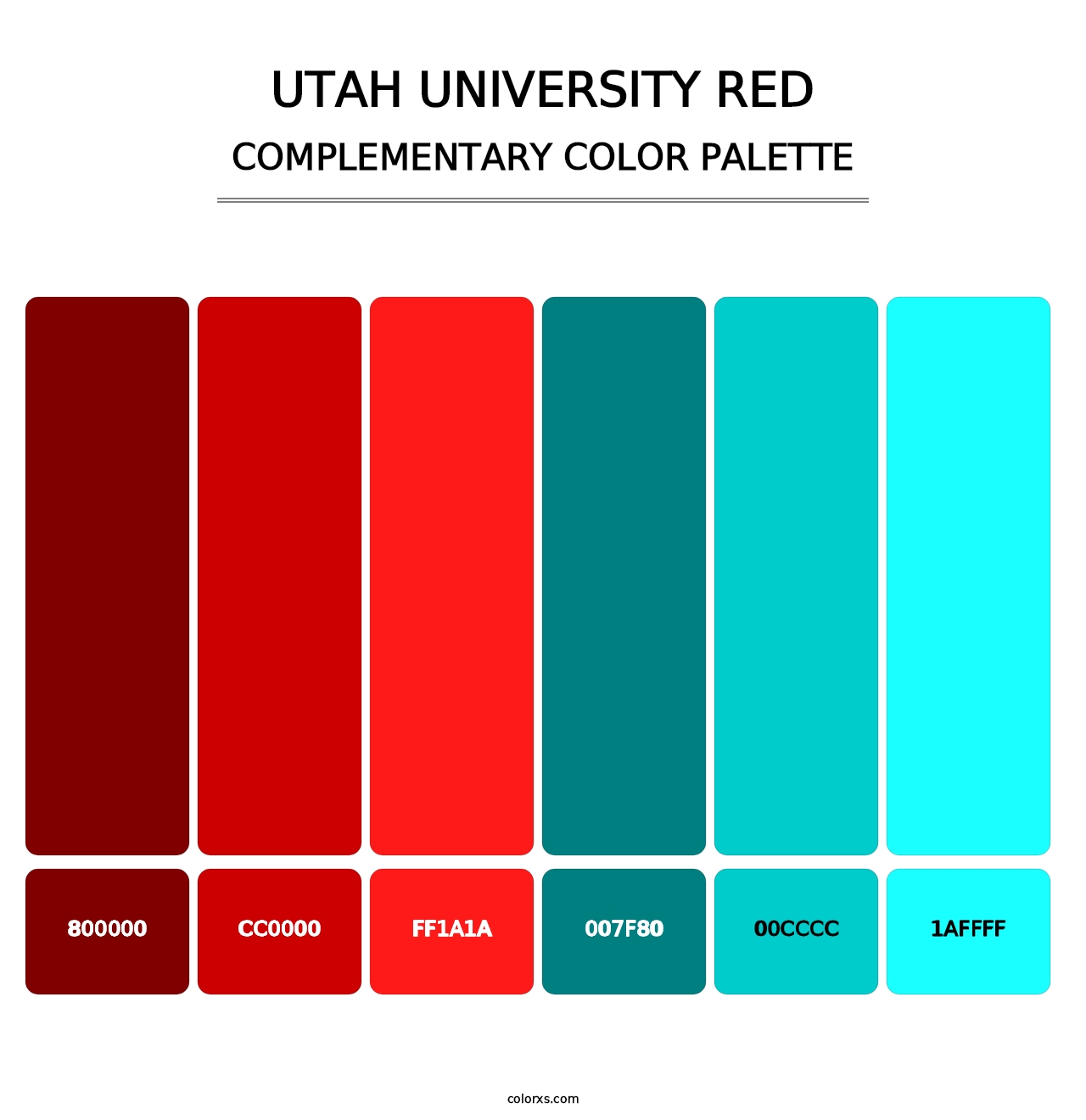 Utah University Red - Complementary Color Palette