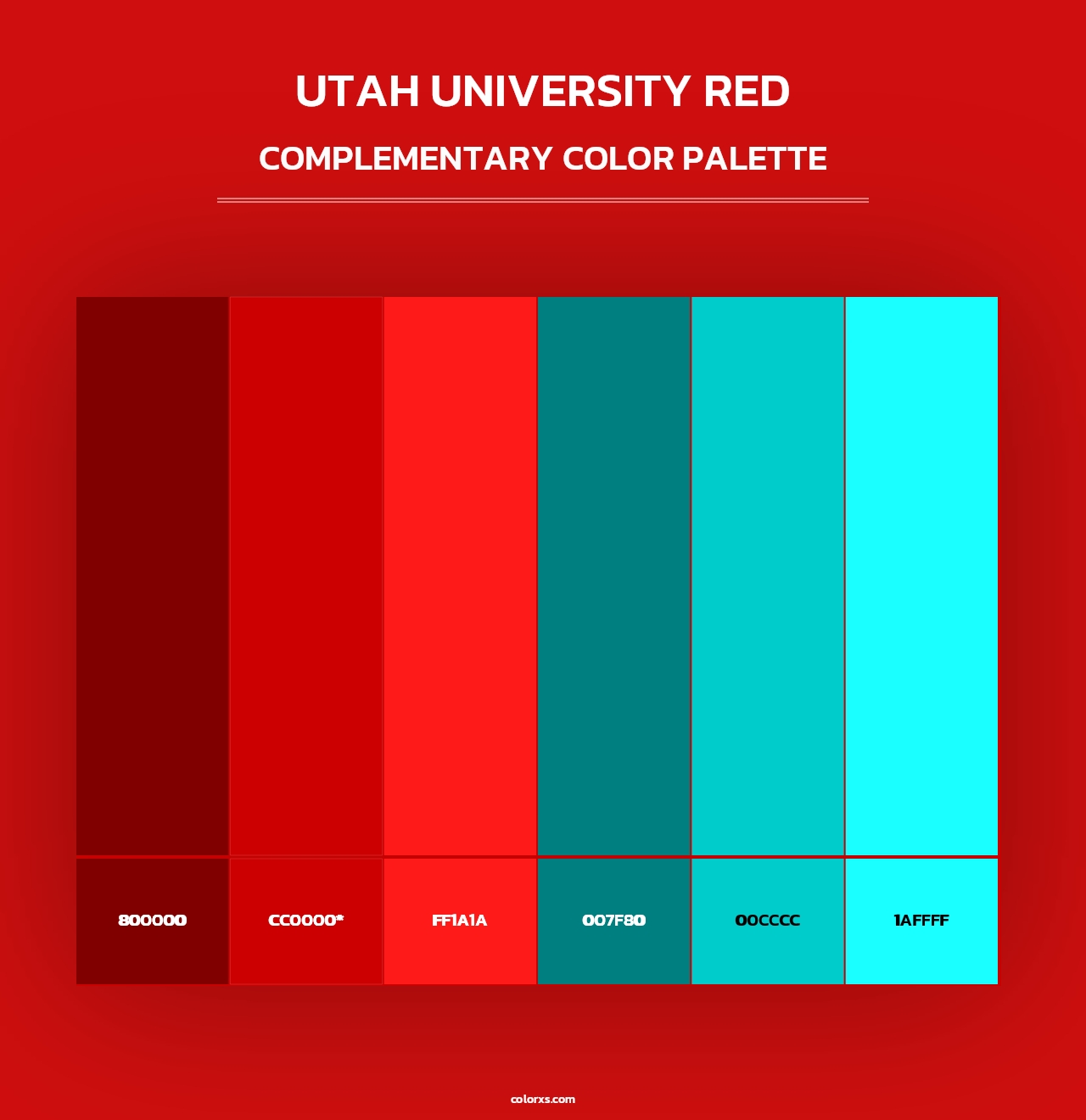 Utah University Red - Complementary Color Palette